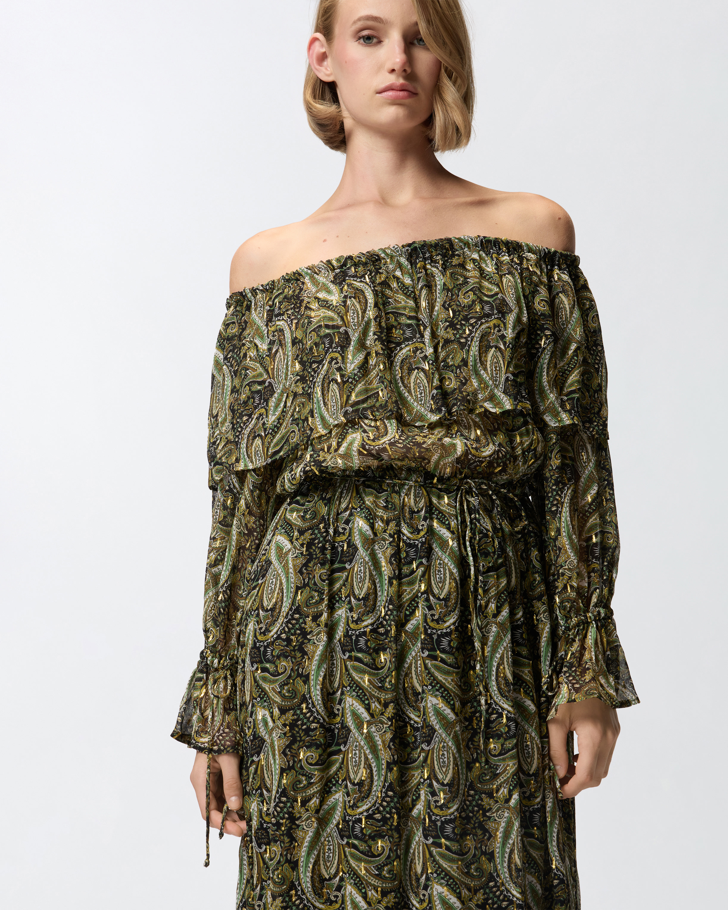 パーティードレス Embellished llic Brocade Lurex Bustier Dress gucci-embellished-metallic-