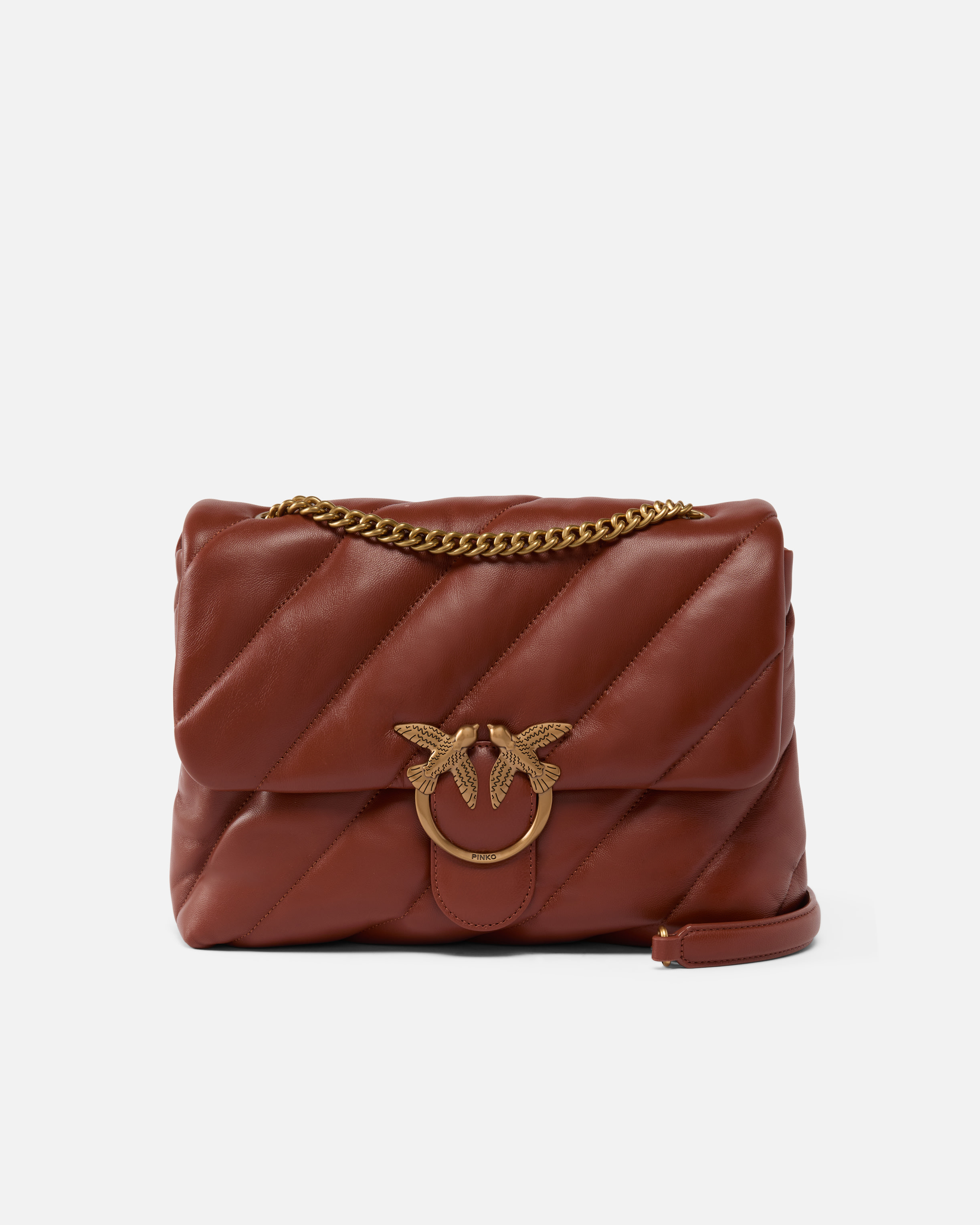 Pinko Big Love Bag Puff Maxi Quilt In Arab-antique Gold
