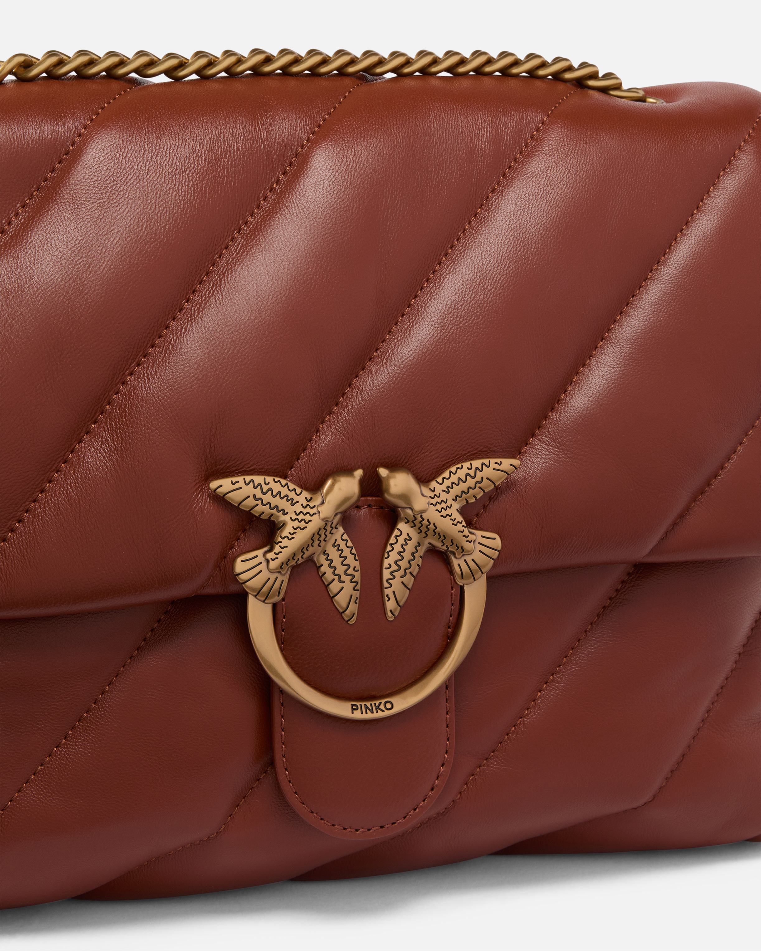 Pinko Big Love Bag Puff Maxi Quilt In Arab-antique Gold