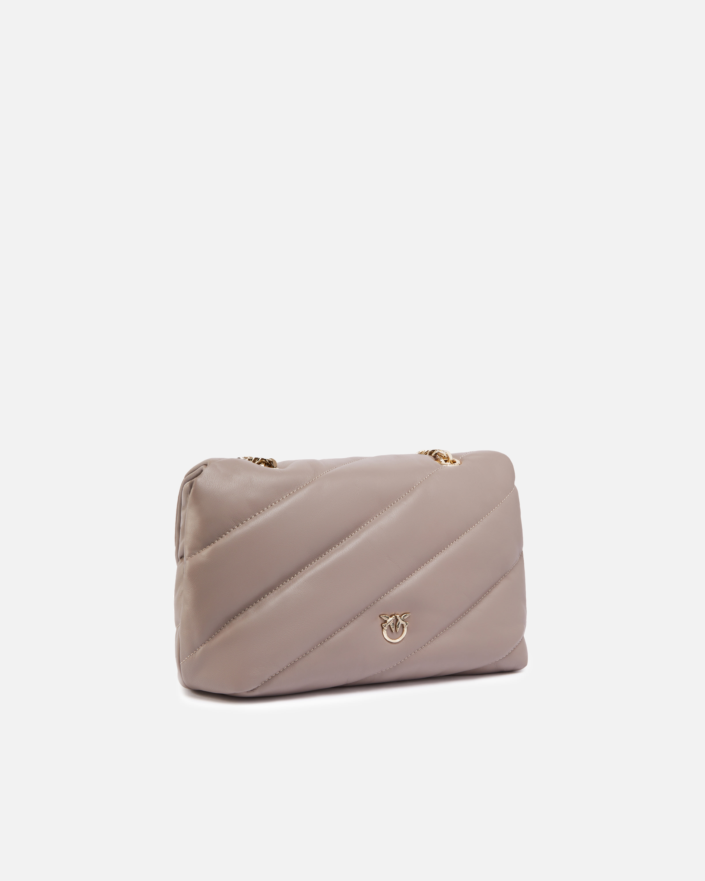 Quilted Love Bag Puff shoulder bag with jewel buckle PINKO Galleria - 米色 - large