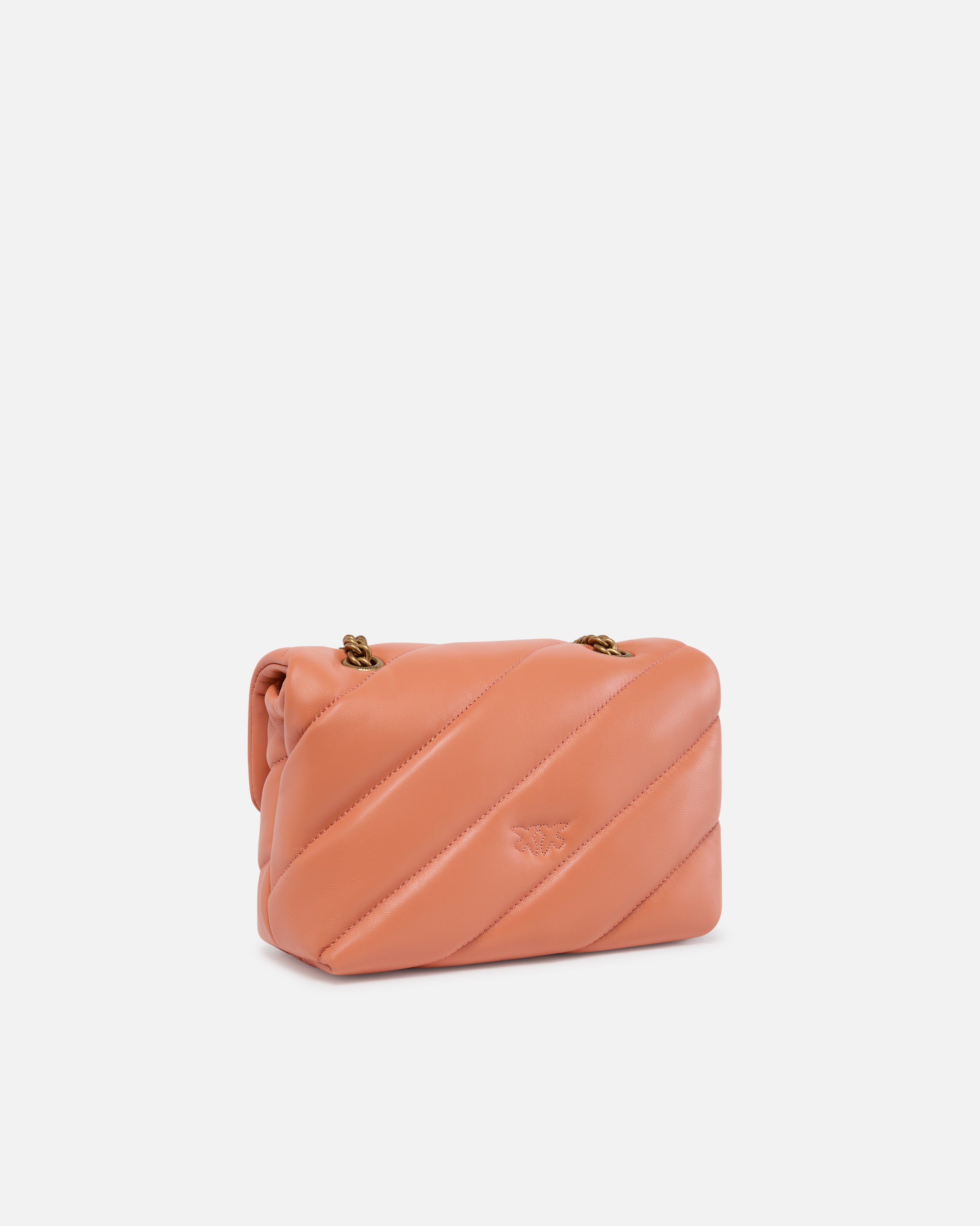 Pinko Mini Love Bag Puff Maxi Quilt In Brandy Orange-antique Gold