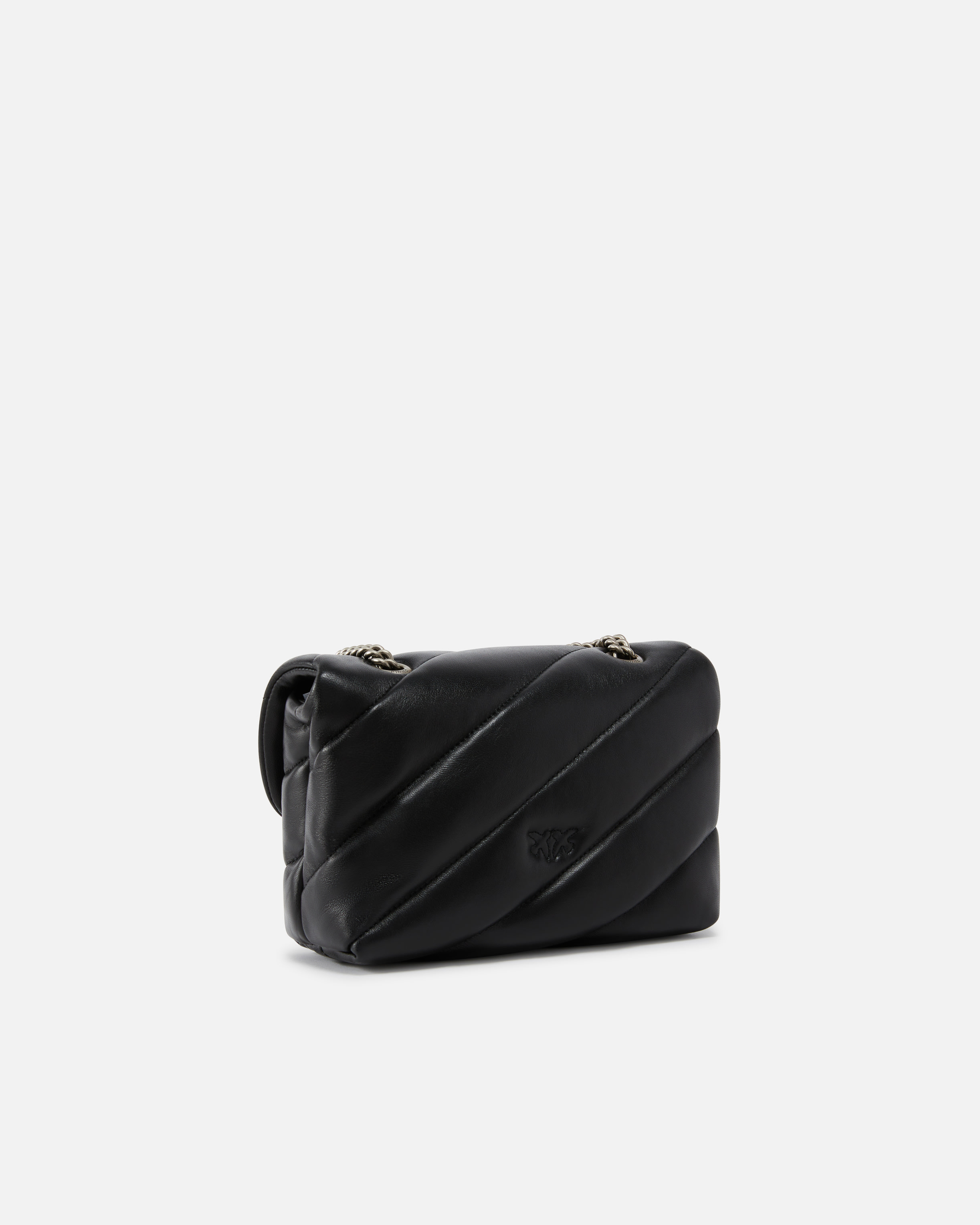 Pinko Mini Love Bag Puff Maxi Quilt In Black-old Silver