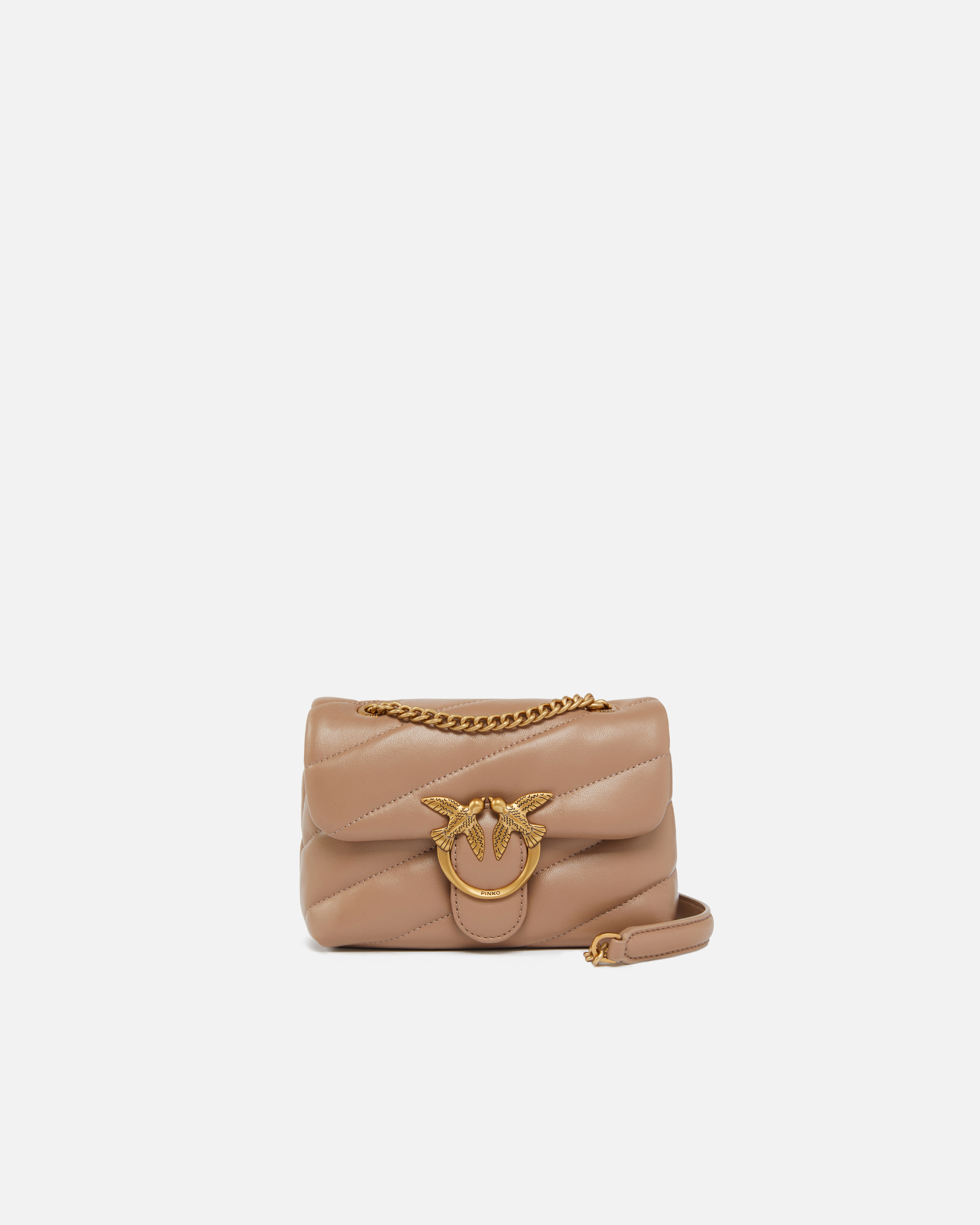 Pinko Baby Love Bag Puff Maxi Quilt In Ginger Biscuit-antique Gold