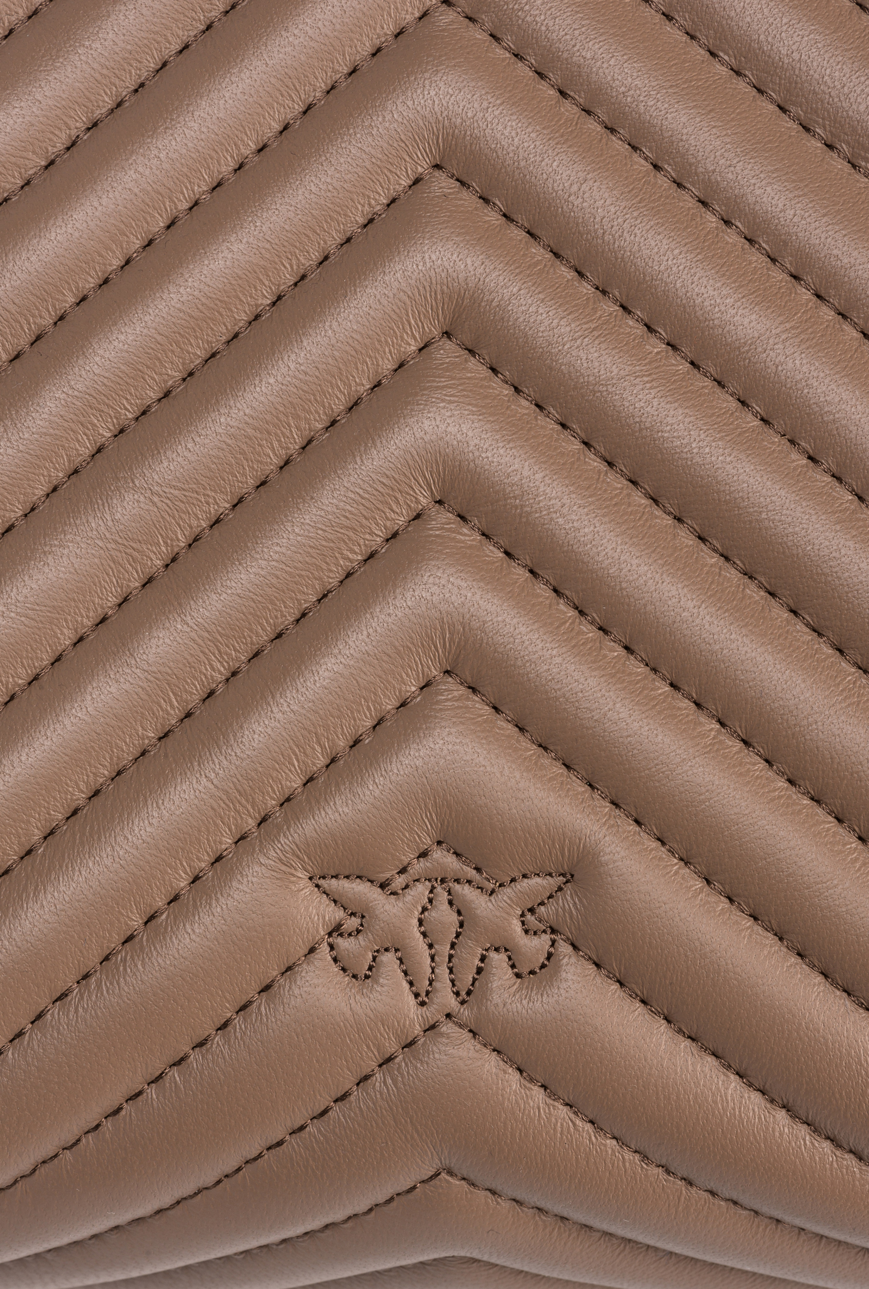 Pinko Big Lady Love Bag Puff Chevron In Gold