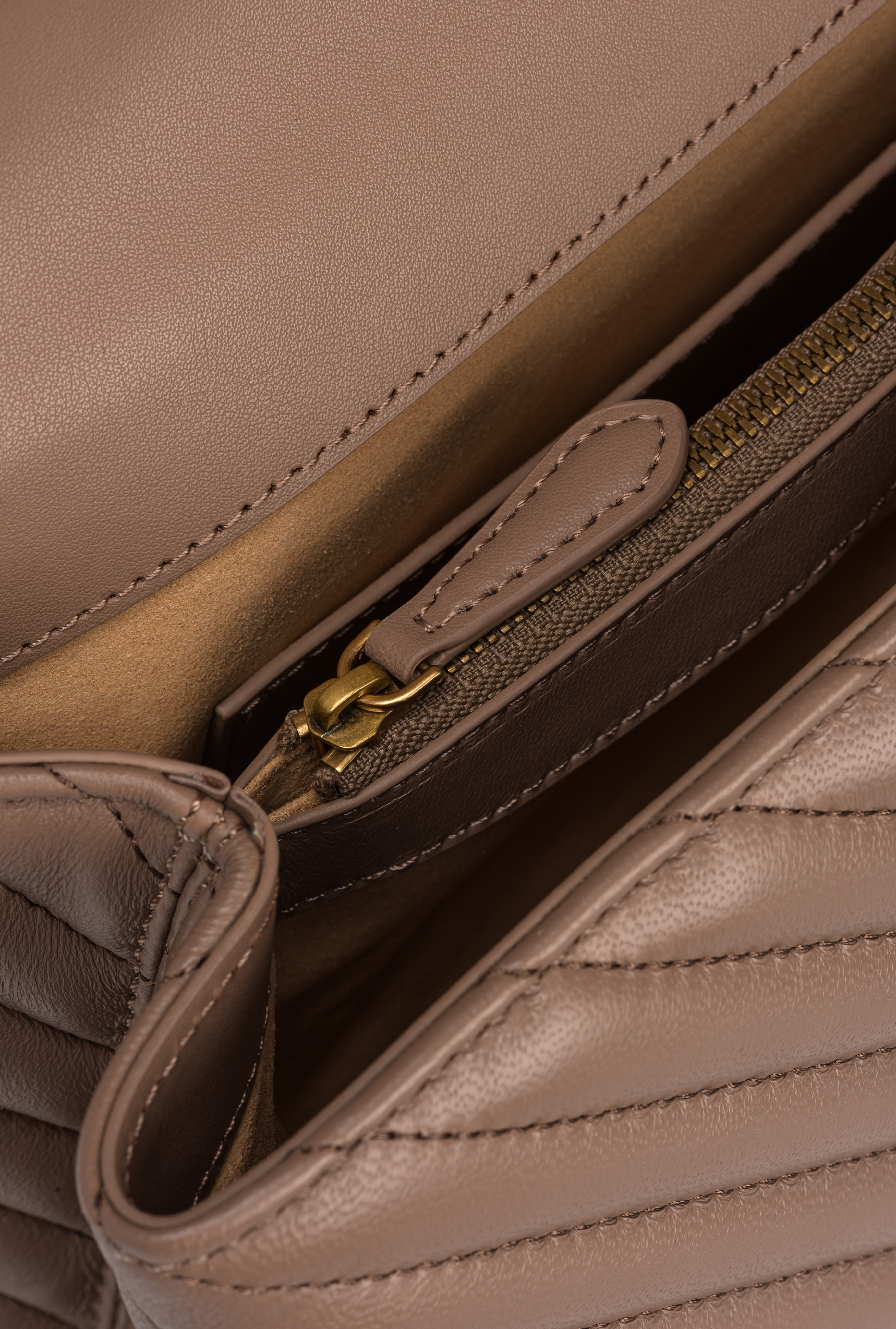 Pinko Big Lady Love Bag Puff Chevron In Gold