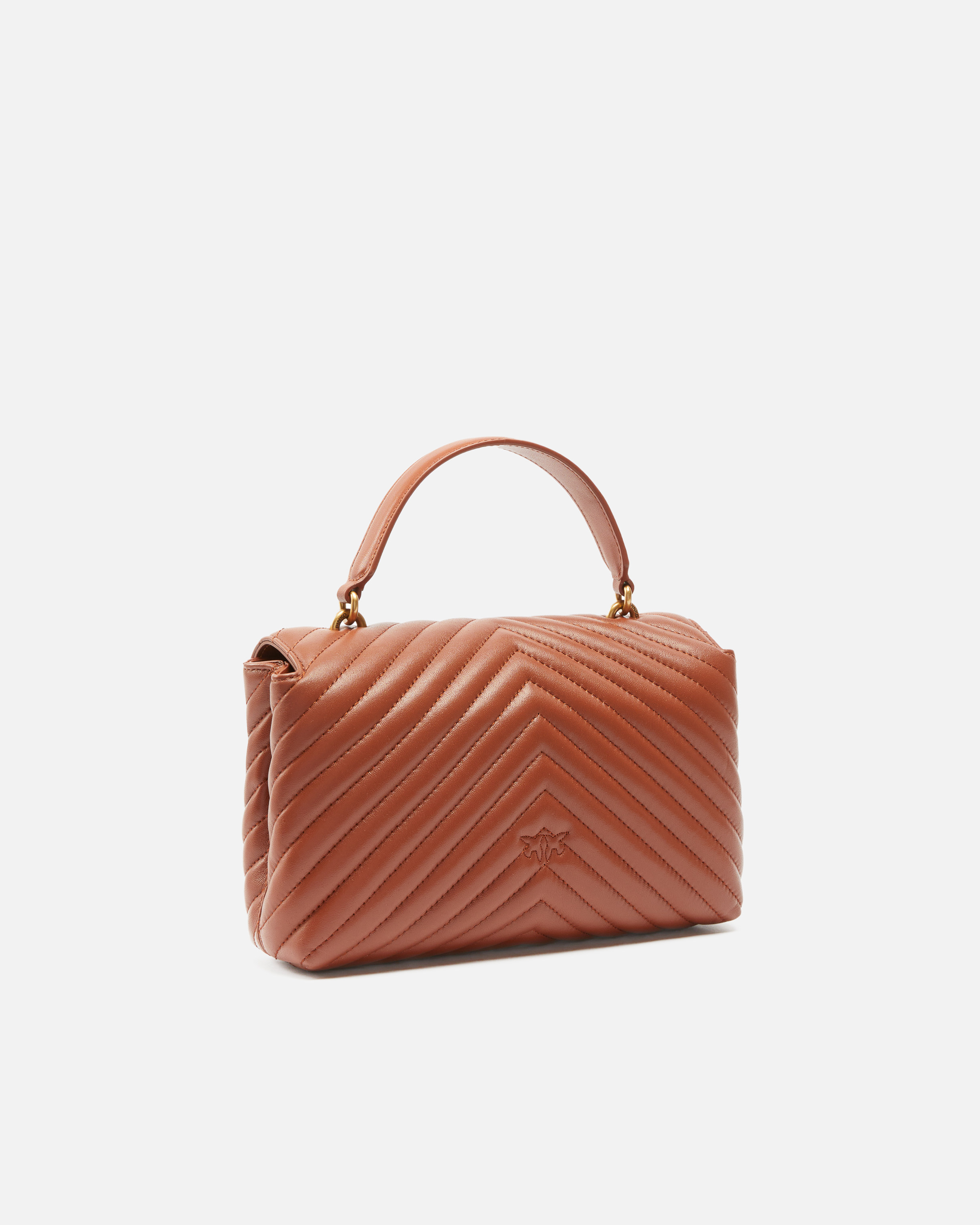 Pinko Classic Lady Love Bag Puff Chevron In Arabe-or Antique