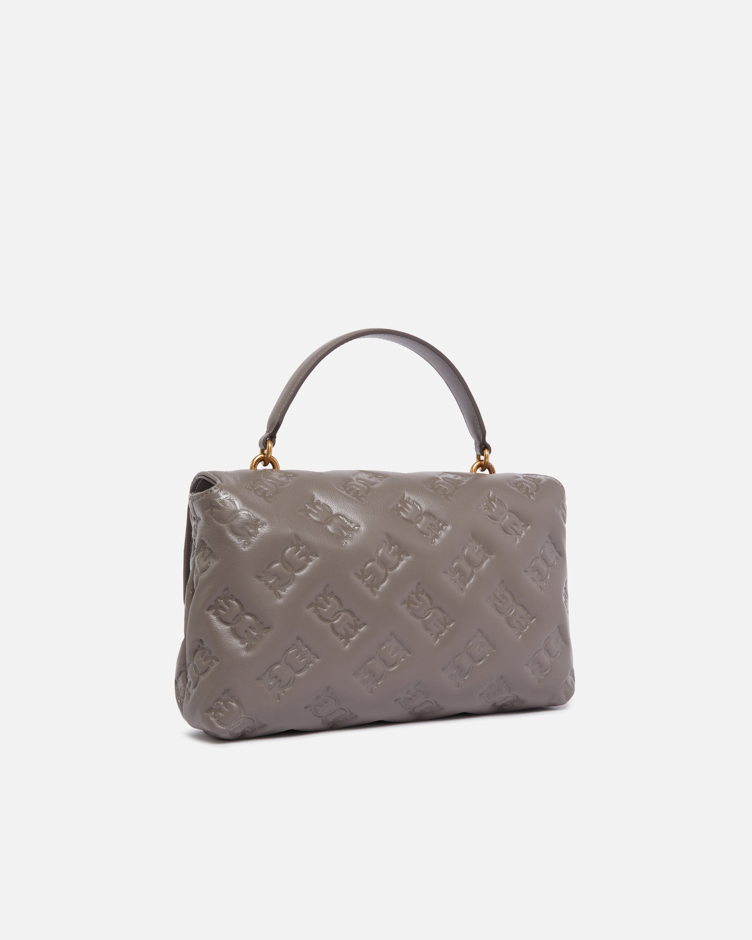 Pinko Medium Love Bag Puff Crossbody Bag In Branded Nappa Leather