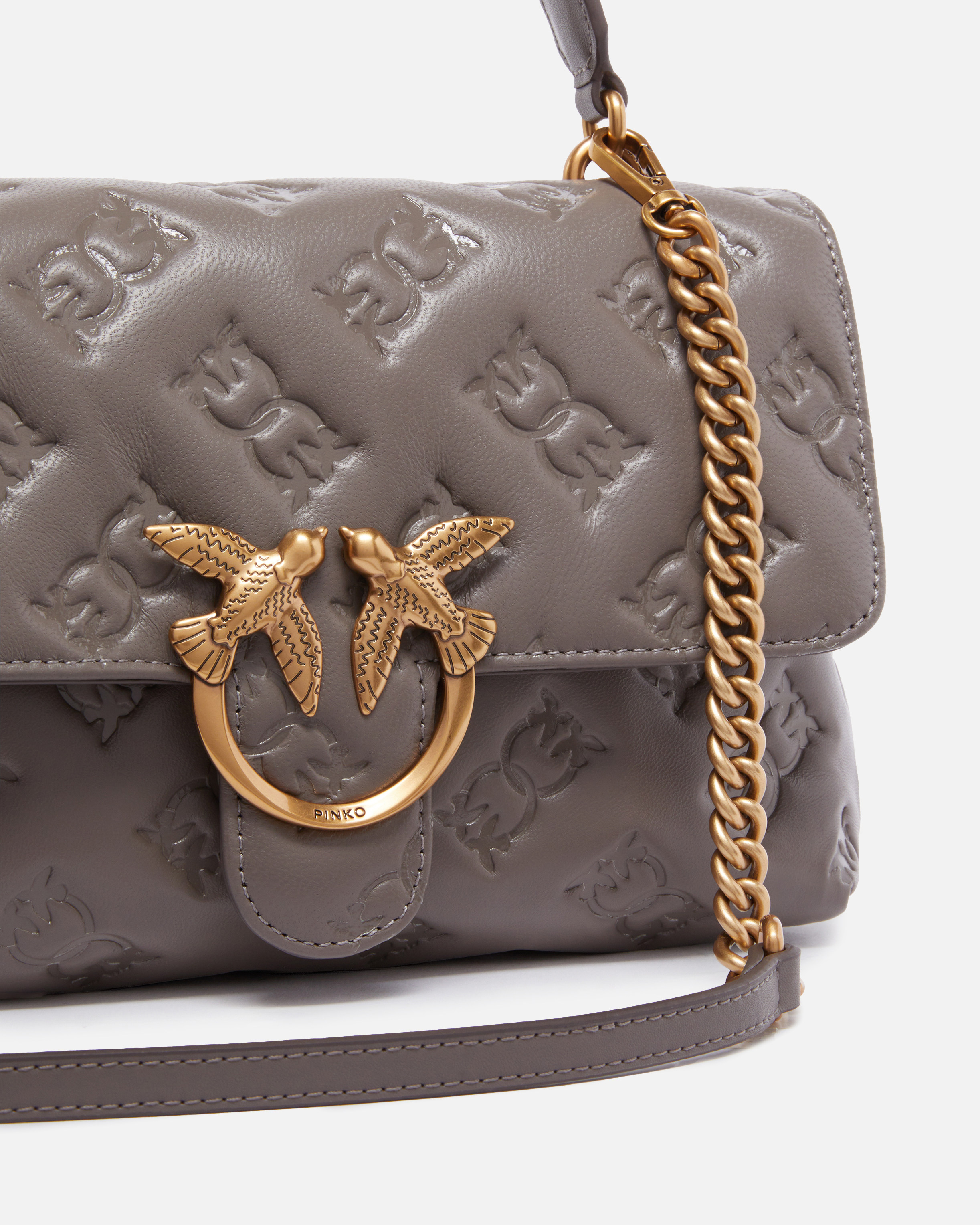 Pinko Medium Love Bag Puff Crossbody Bag In Branded Nappa Leather