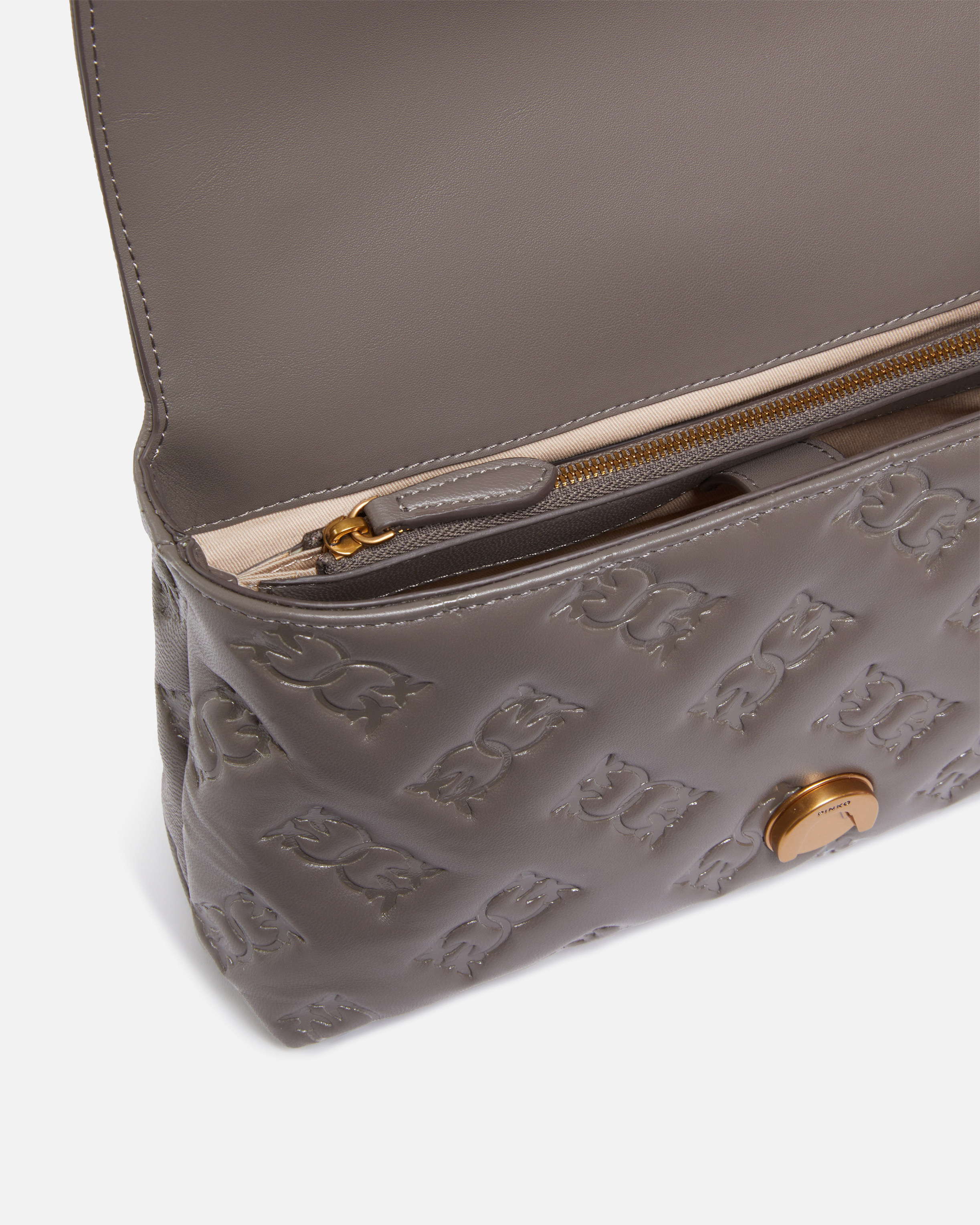 Pinko Medium Love Bag Puff Crossbody Bag In Branded Nappa Leather