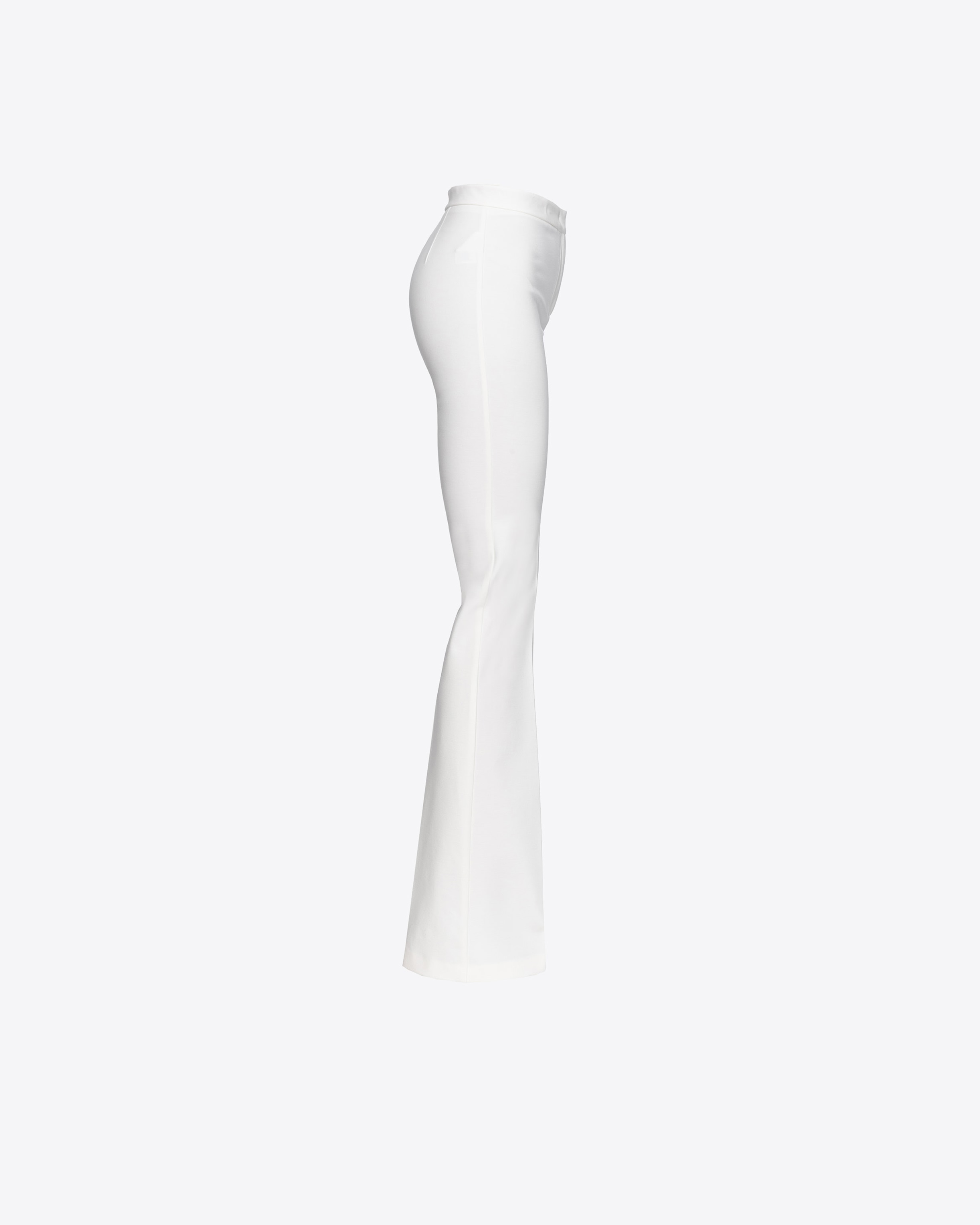 Pinko Flared Full Milano Trousers In Blanc-blanche-neige