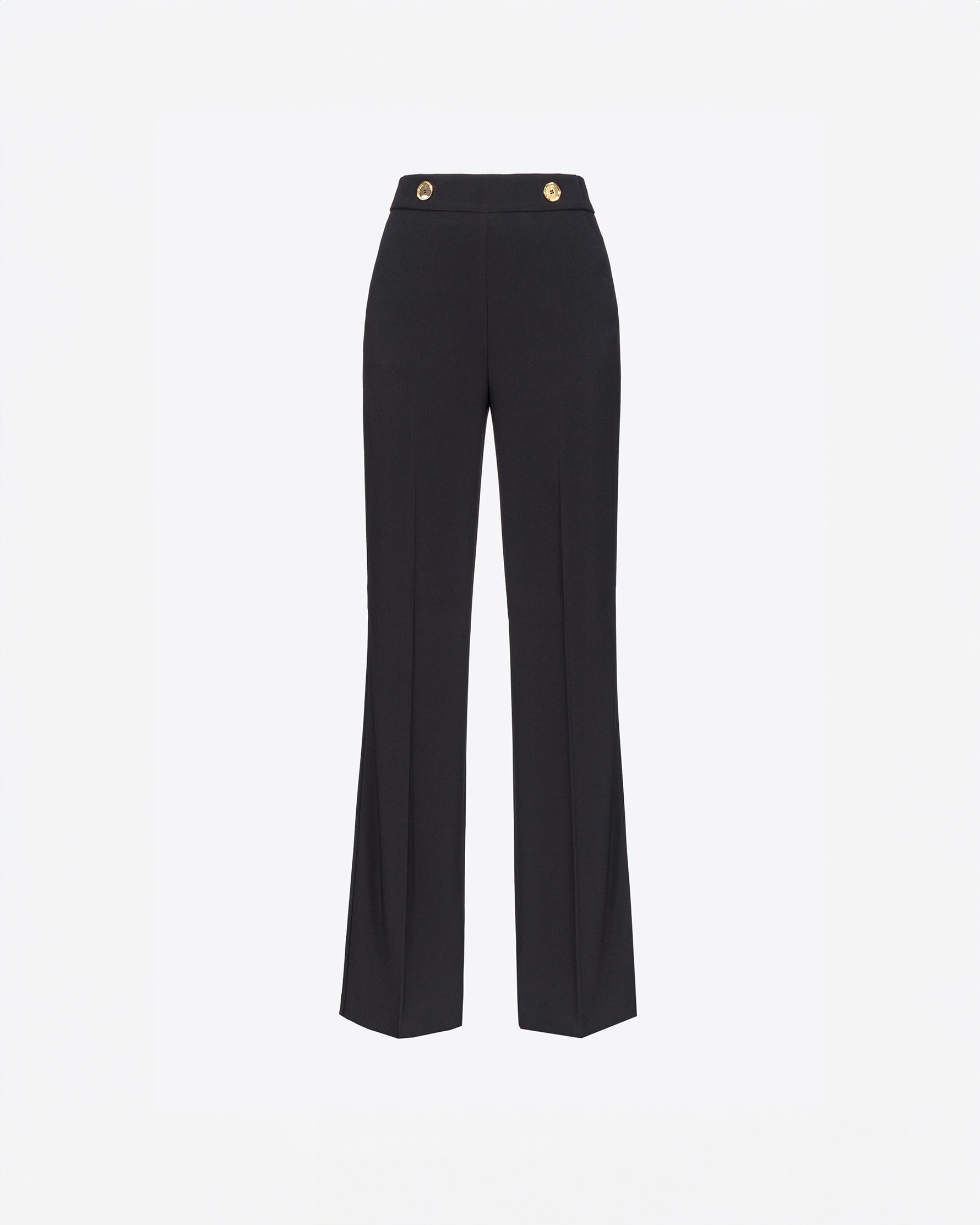 Shop Pinko Trousers With Golden Buttons In Limo Black