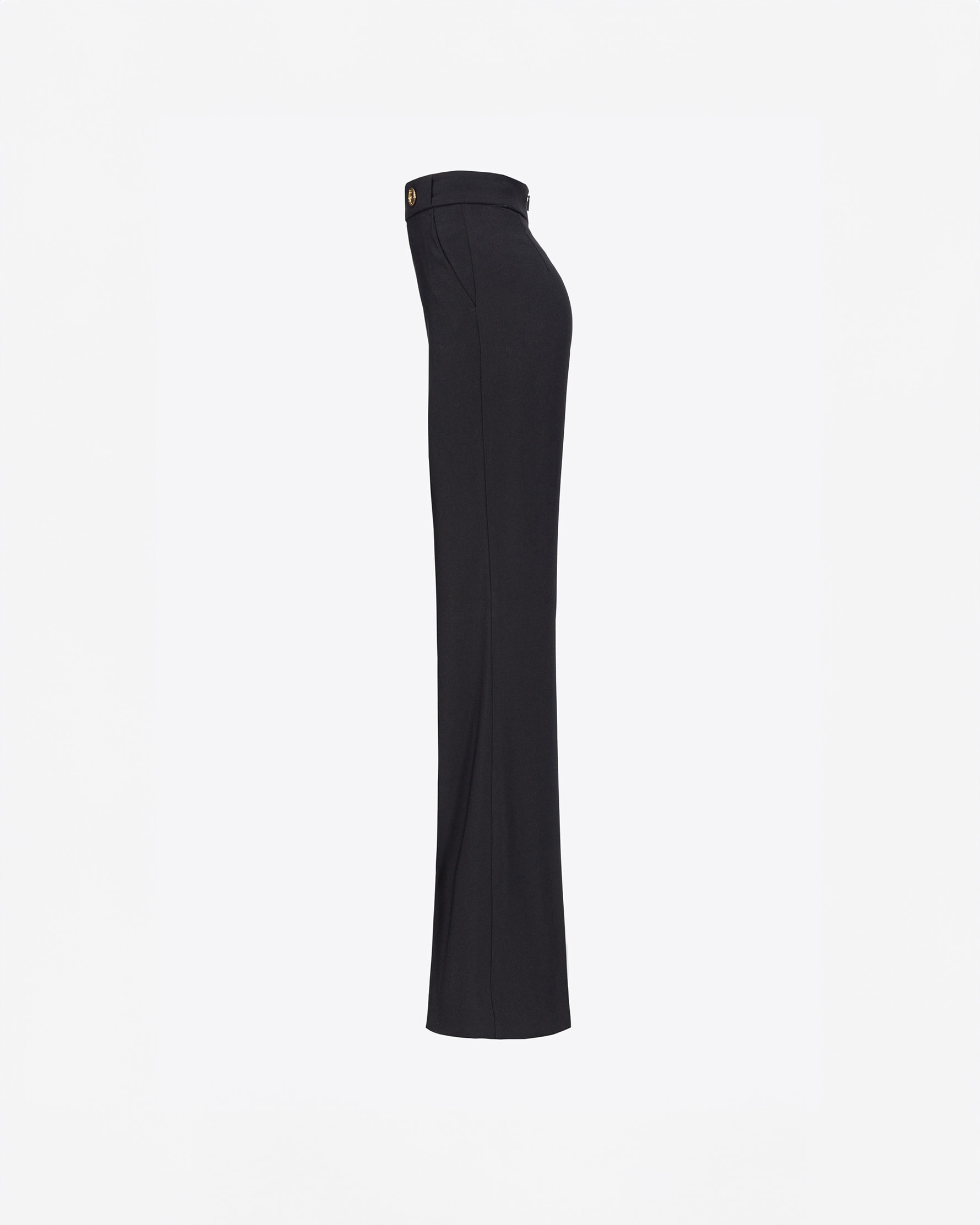 Shop Pinko Trousers With Golden Buttons In Limo Black