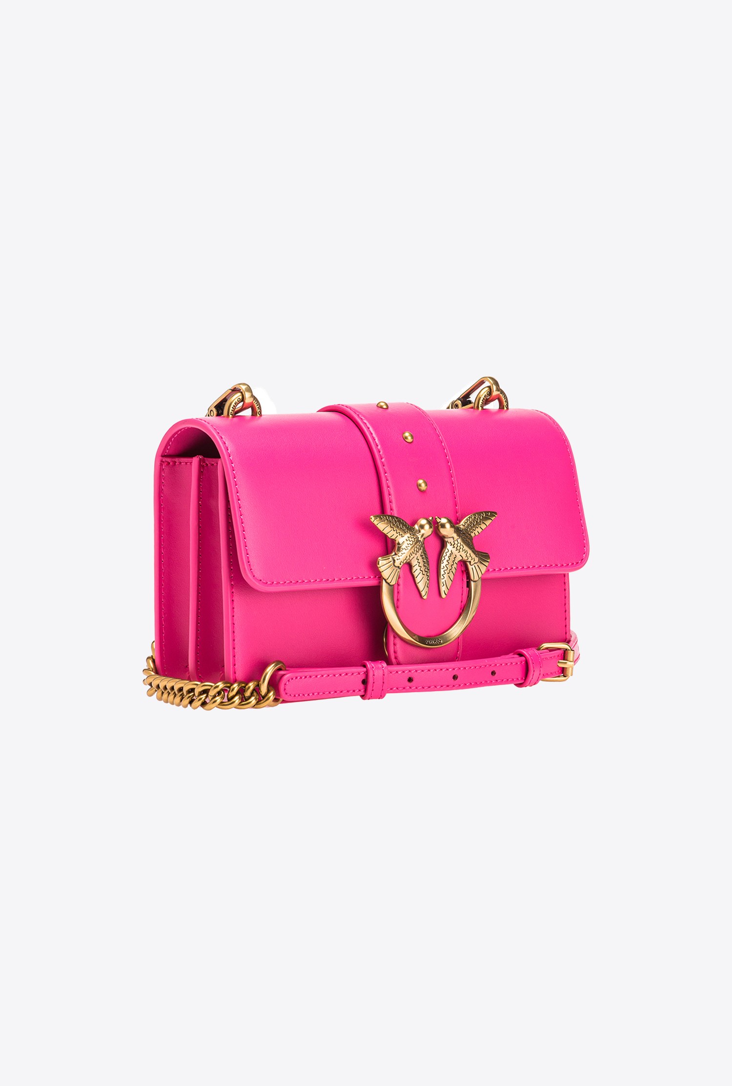 Shop Pinko Mini Love Bag One Simply In  Pink-antique Gold