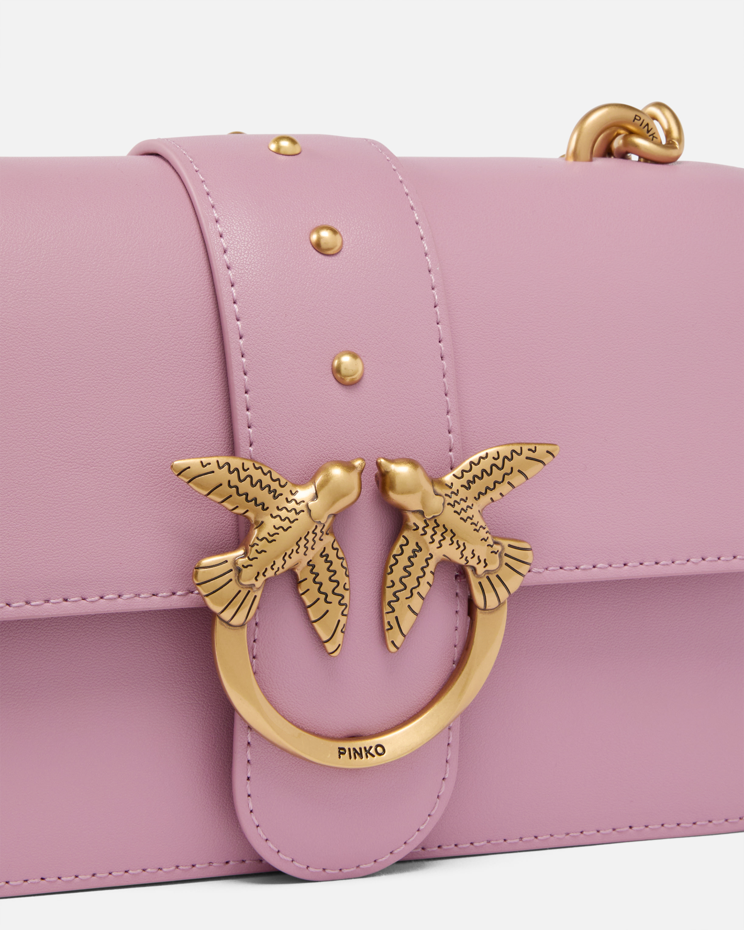 Pinko Mini Love Bag One Simply In Purple-city Of Lilac-antique Gold