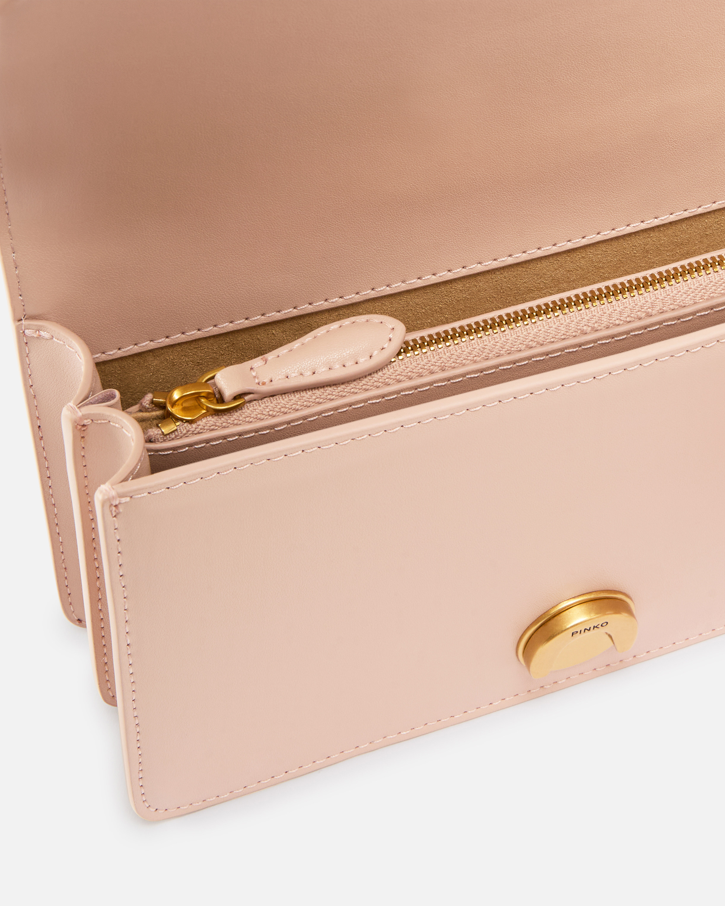 Pinko Love One Mini Classic Crossbody Bag In Pink/dusty Pink-antique Gold