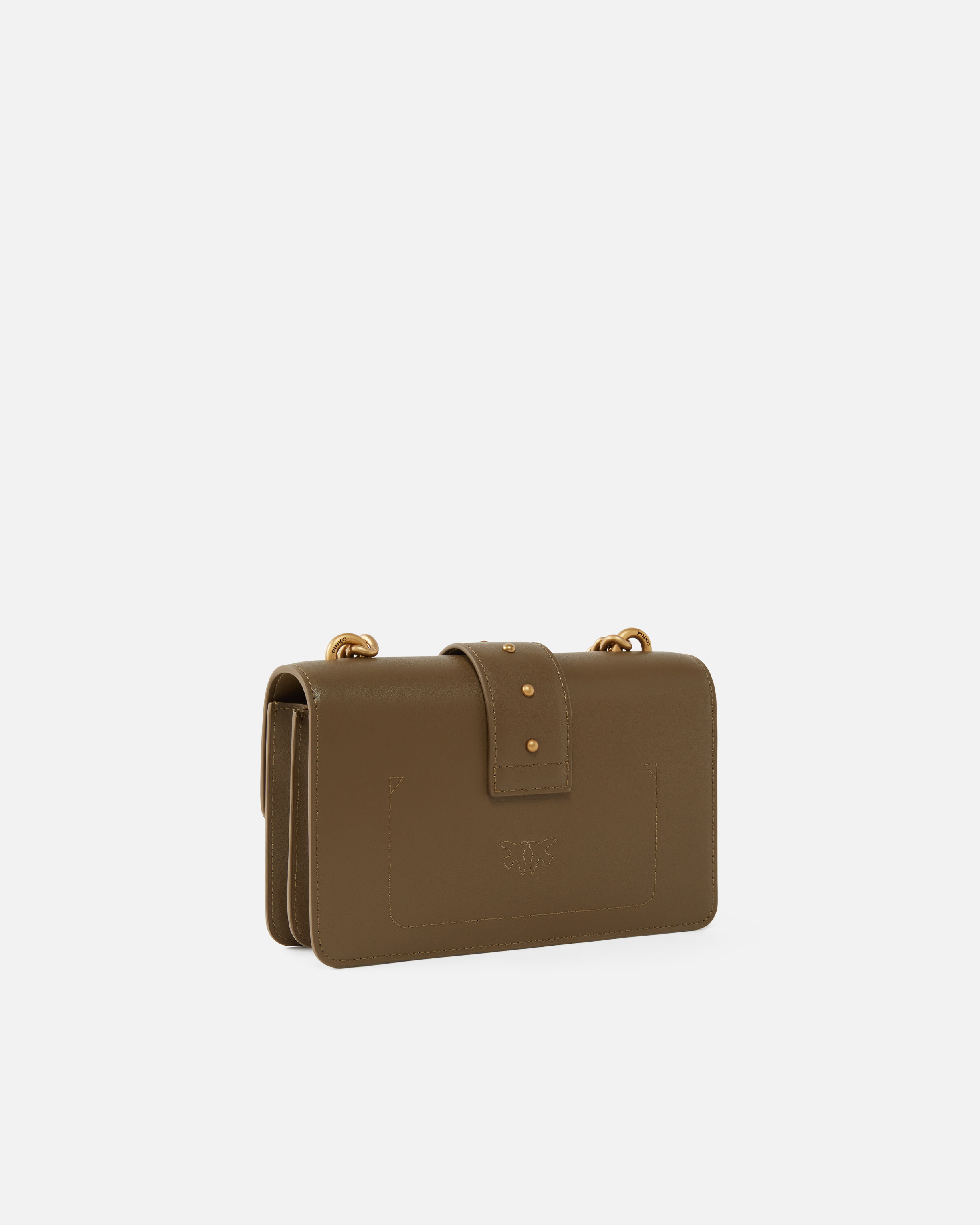 Pinko Mini Love Bag One Simply In Wren Brown-antique Gold