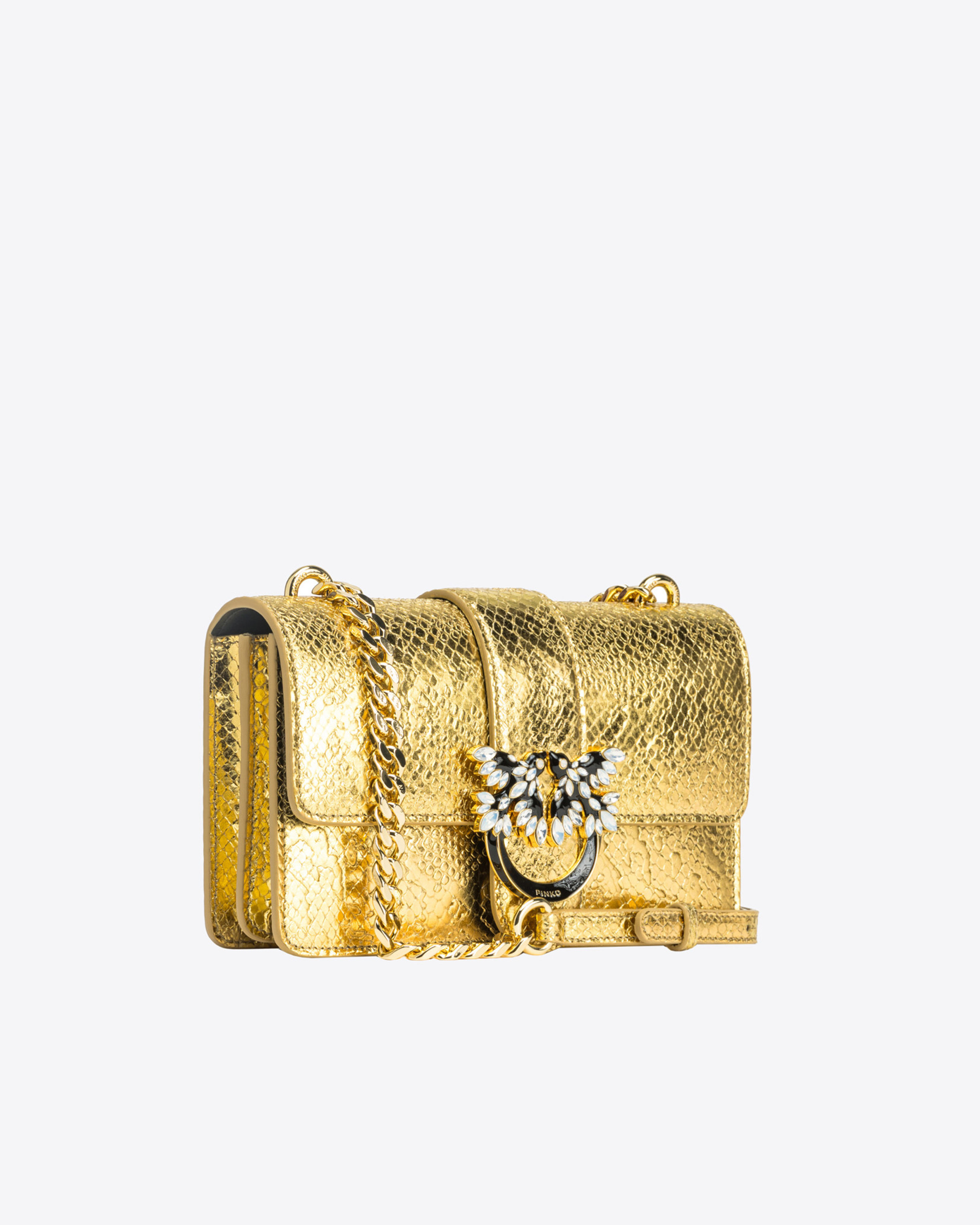 PINKO Galleria Mini Love Bag One in punched reptile skin 2