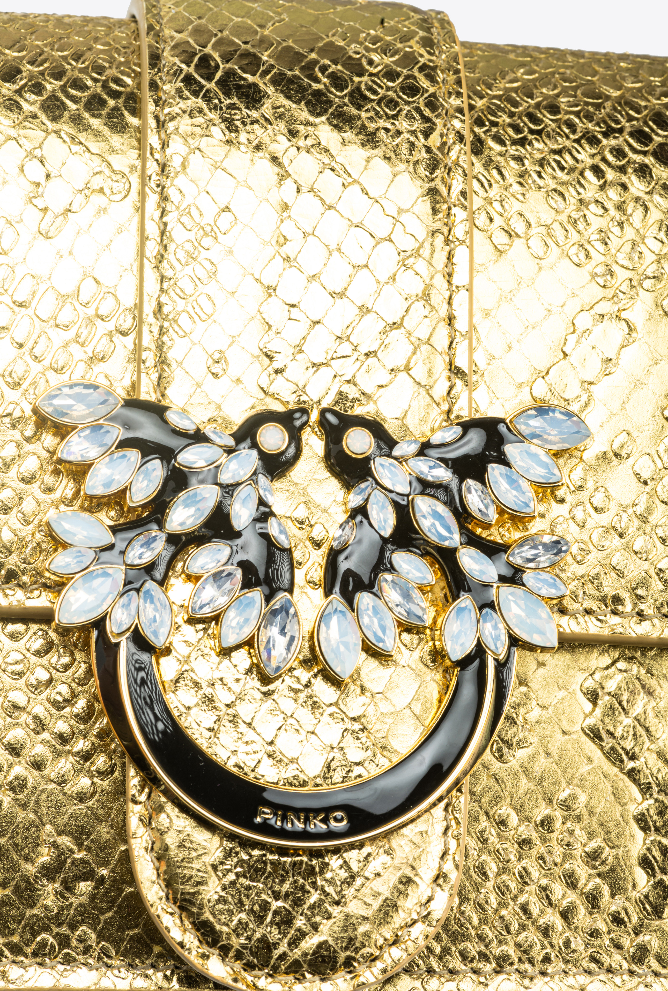 PINKO Galleria Mini Love Bag One in punched reptile skin 4