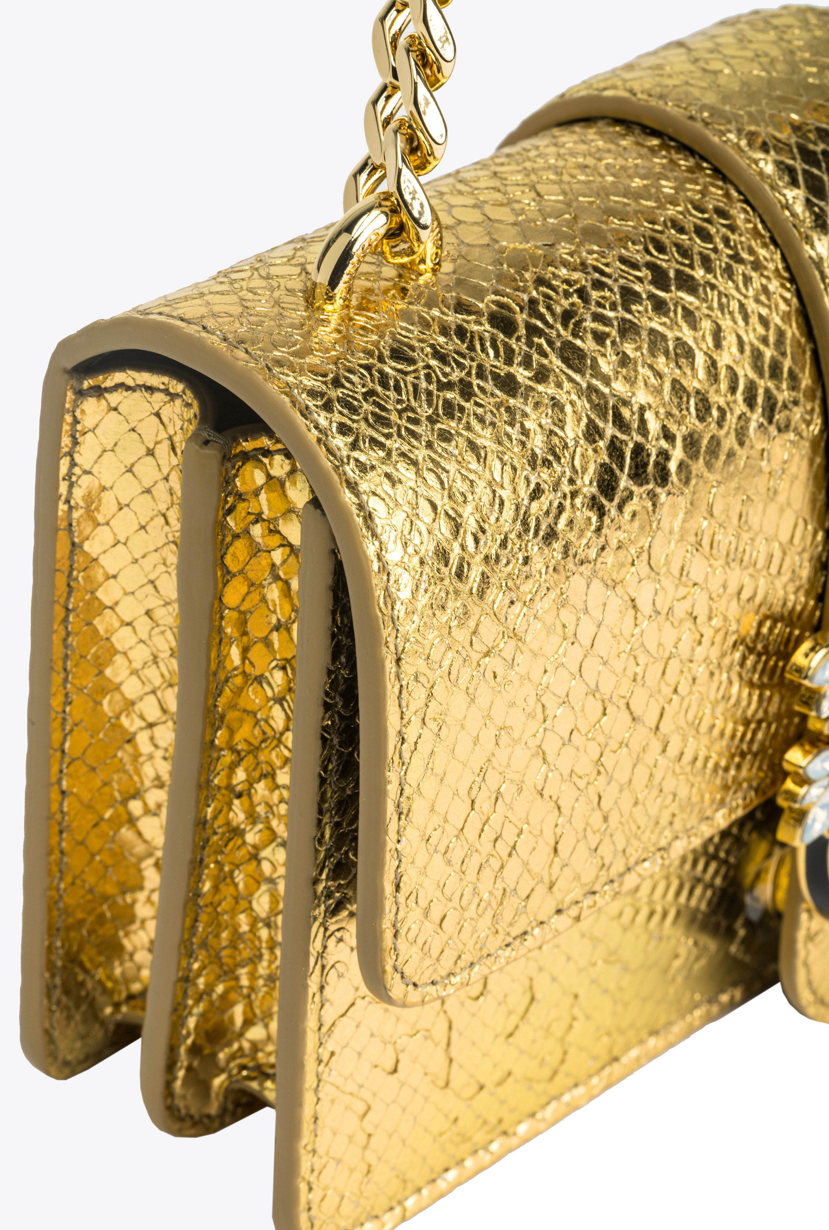 PINKO Galleria Mini Love Bag One in punched reptile skin 5