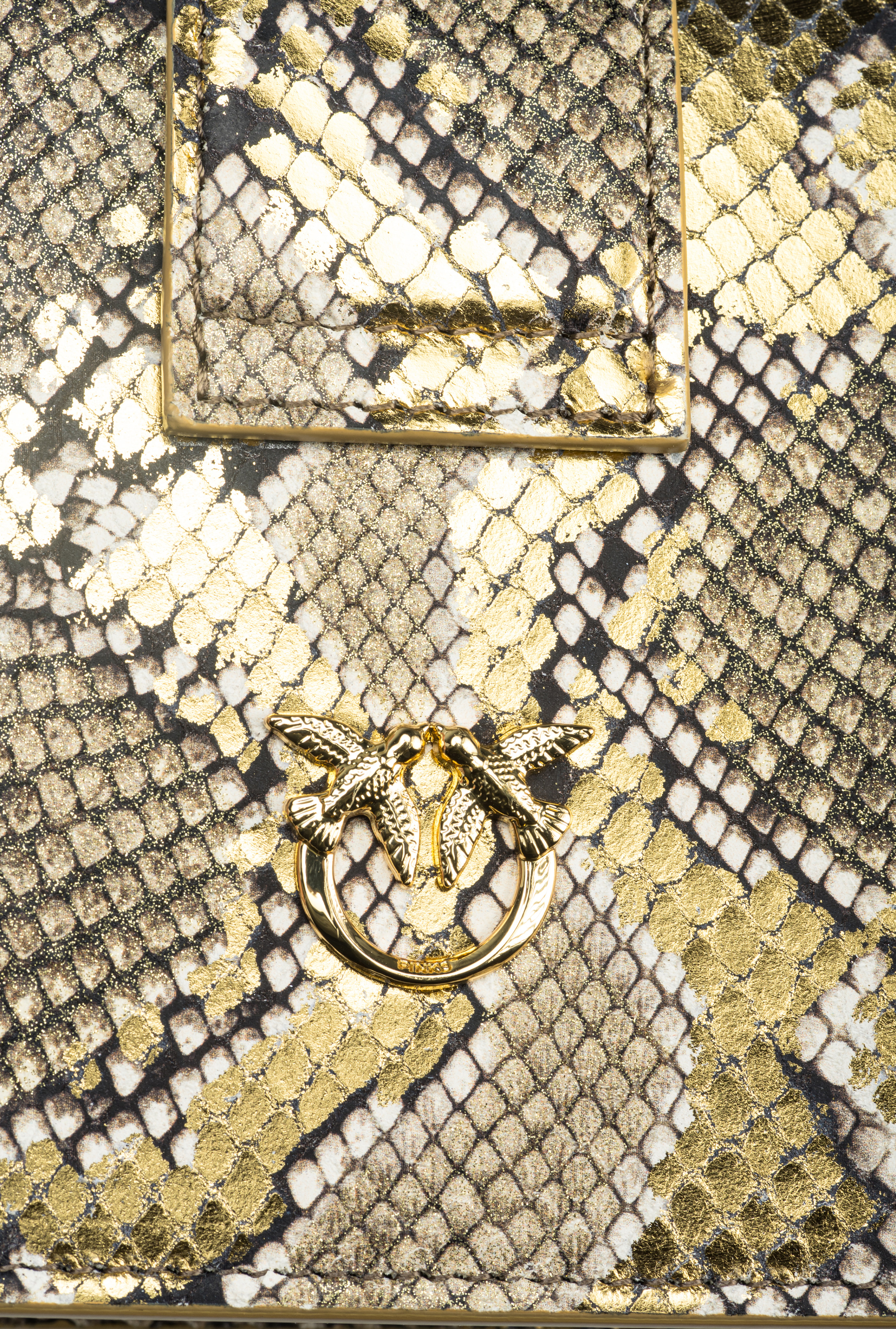 Pinko Galleria Laminated Reptile Mini Love Bag One In Hi7y