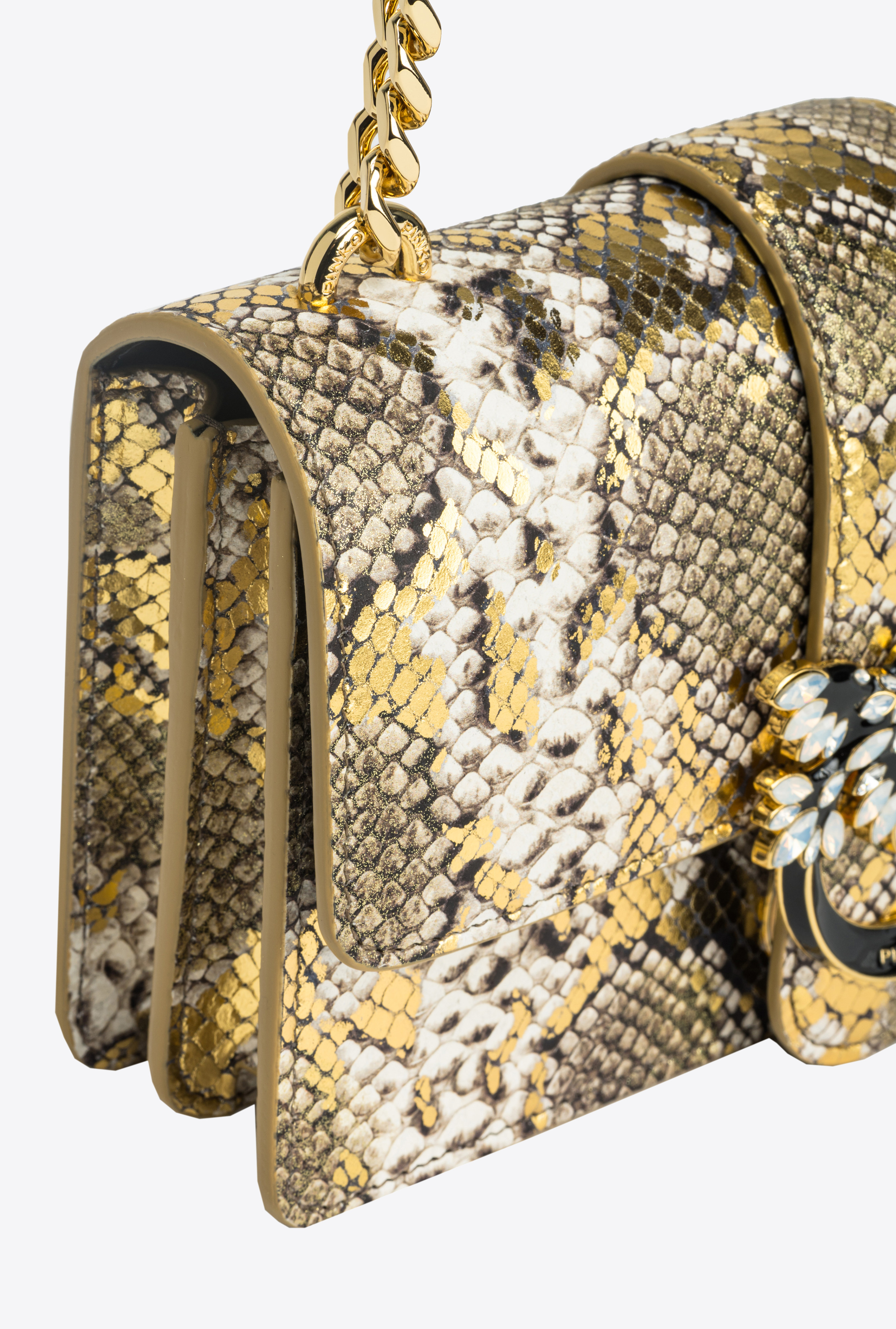 Pinko Galleria Laminated Reptile Mini Love Bag One In Hi7y