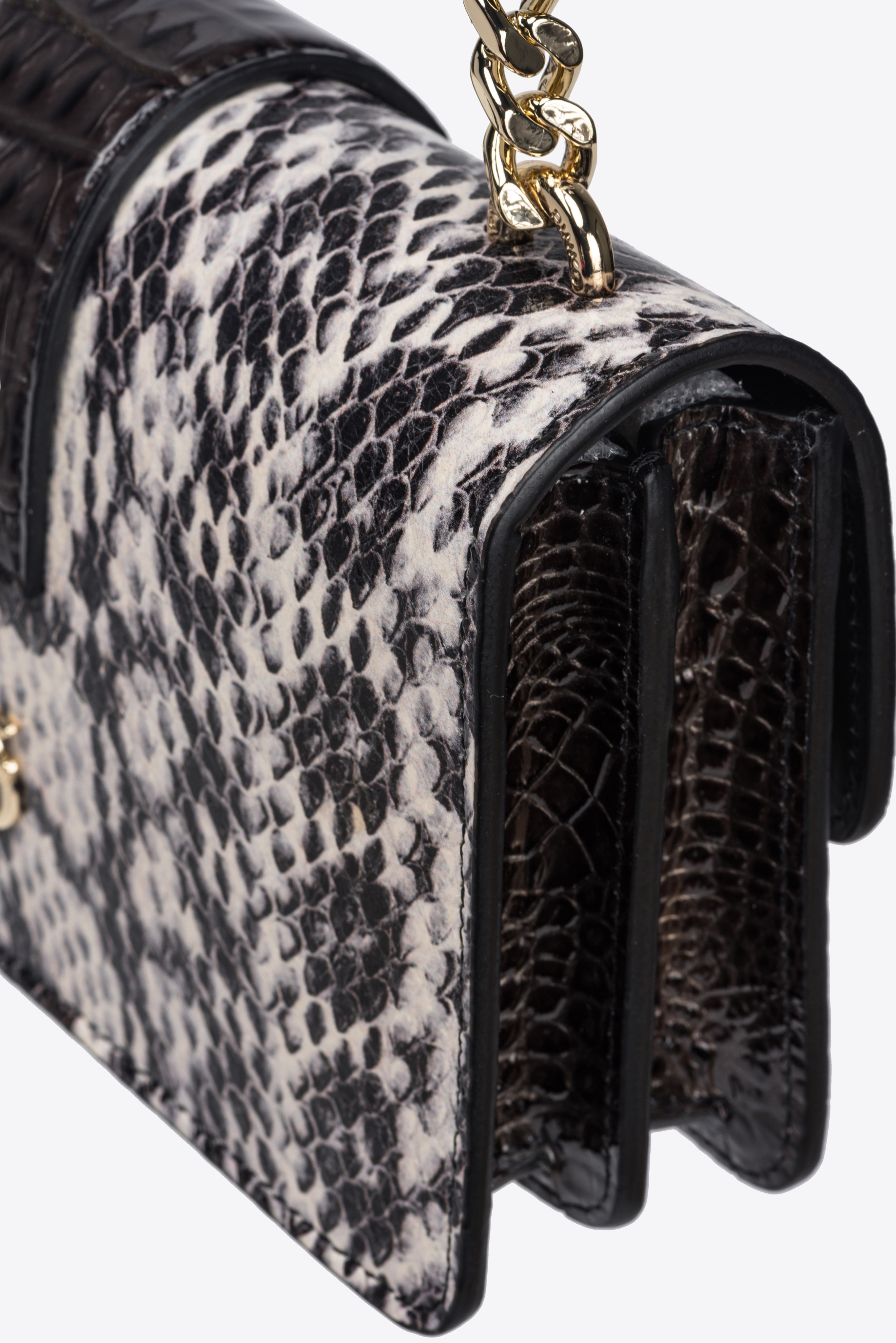 Pinko Galleria Mini Love Bag One In Reptile And Crocodile-print Leather In Zz1l