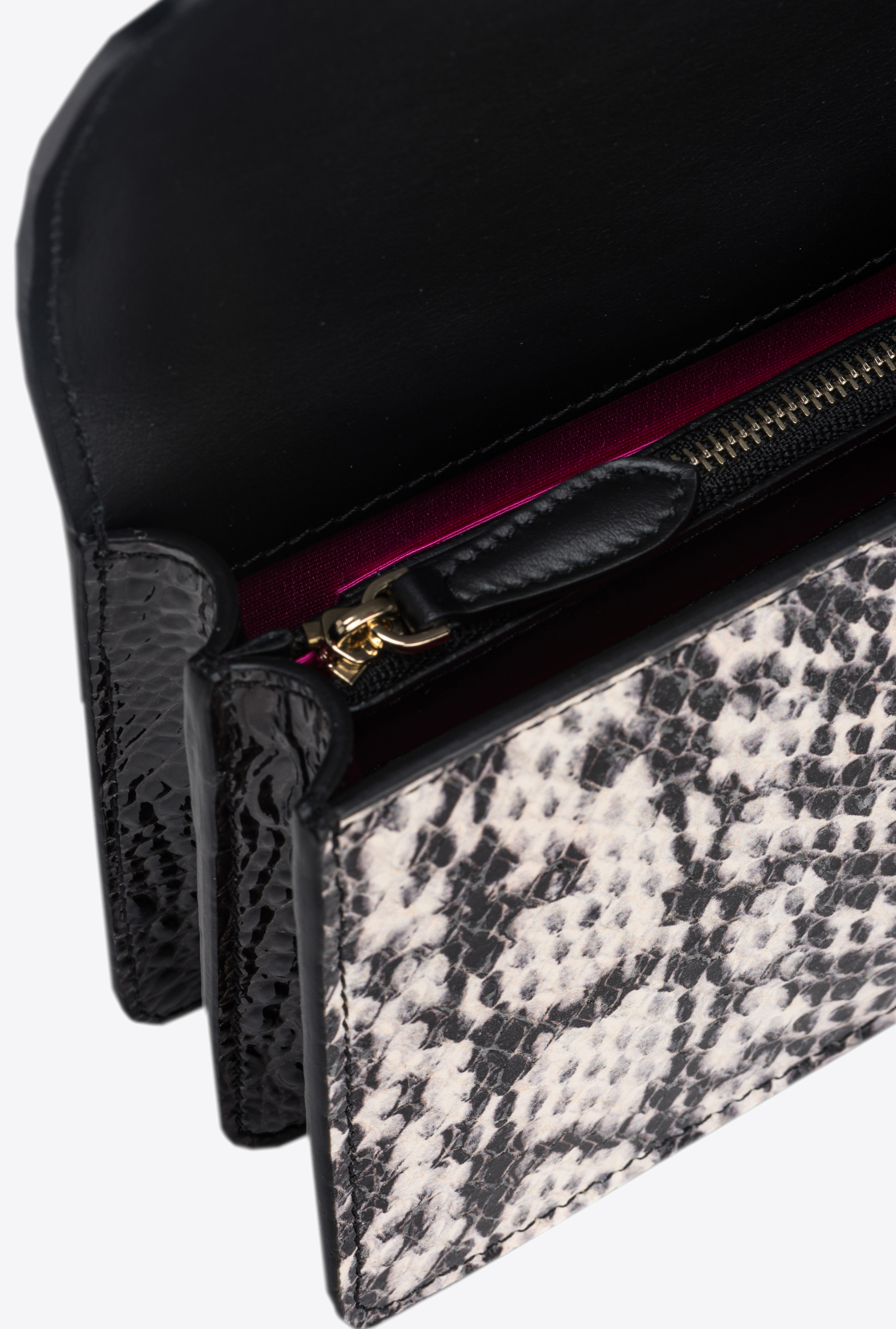 Pinko Galleria Mini Love Bag One In Reptile And Crocodile-print Leather In Zz1l