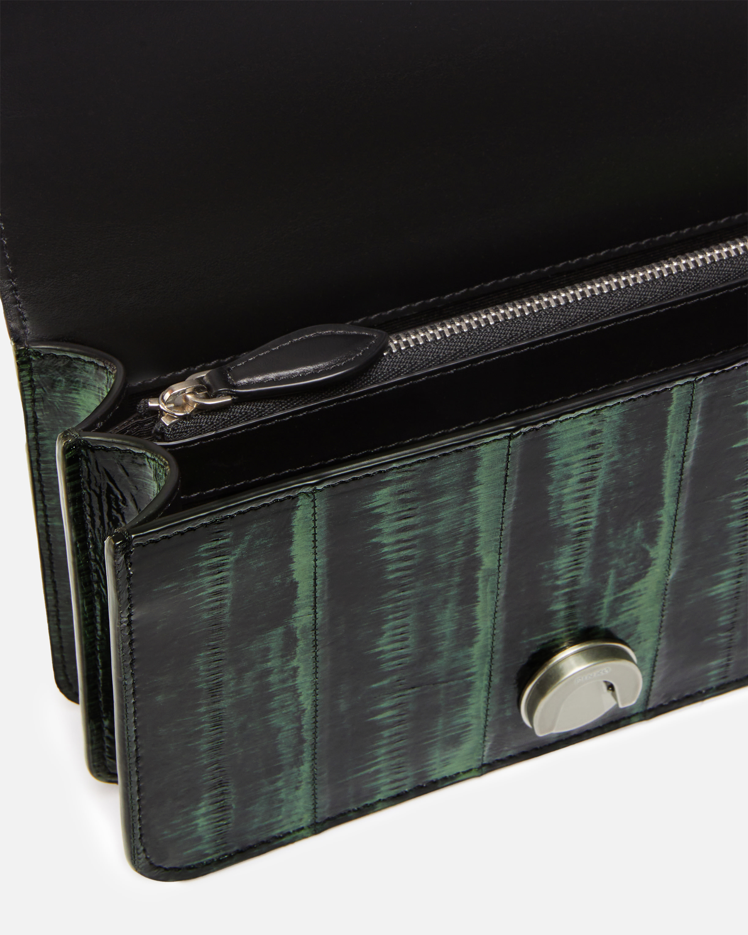 Pinko Galleria Ombre Mini Love Bag Crossbody Bag In Vert/noir-vieil Argent