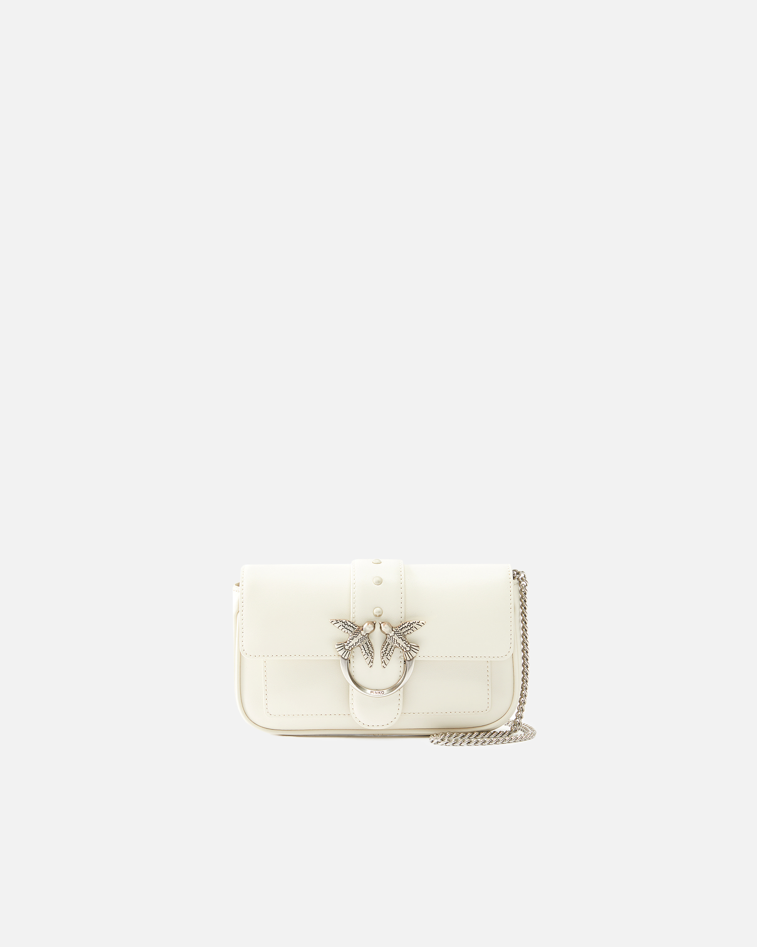 Pinko Pocket Love Bag One Simply In Blanc+blanc-vieil Argent