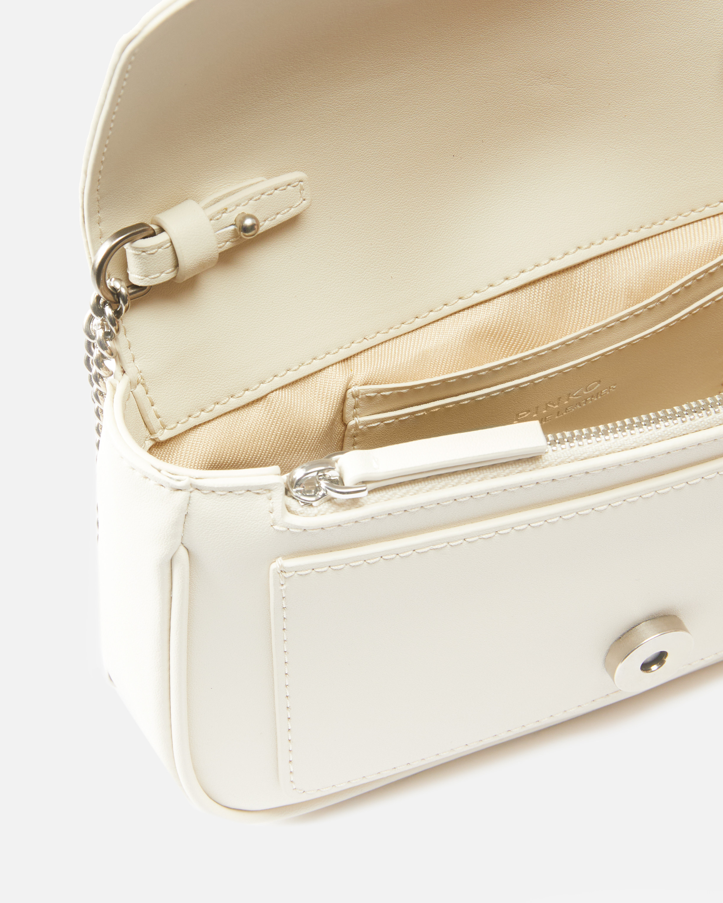 Pinko Pocket Love Bag One Simply In Blanc+blanc-vieil Argent