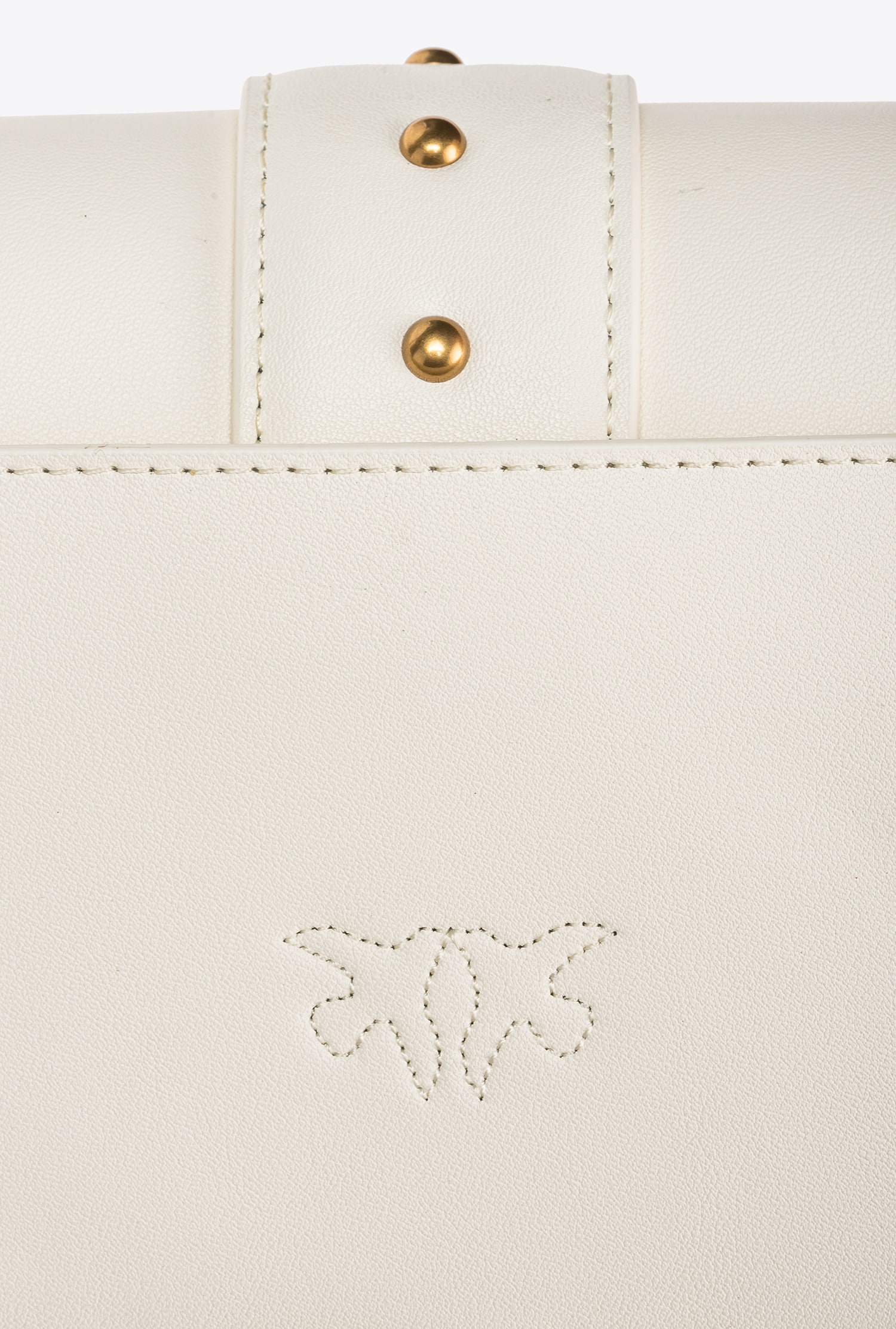 Pinko White Leather Love Shoulder Bag In White+white-antique Gold