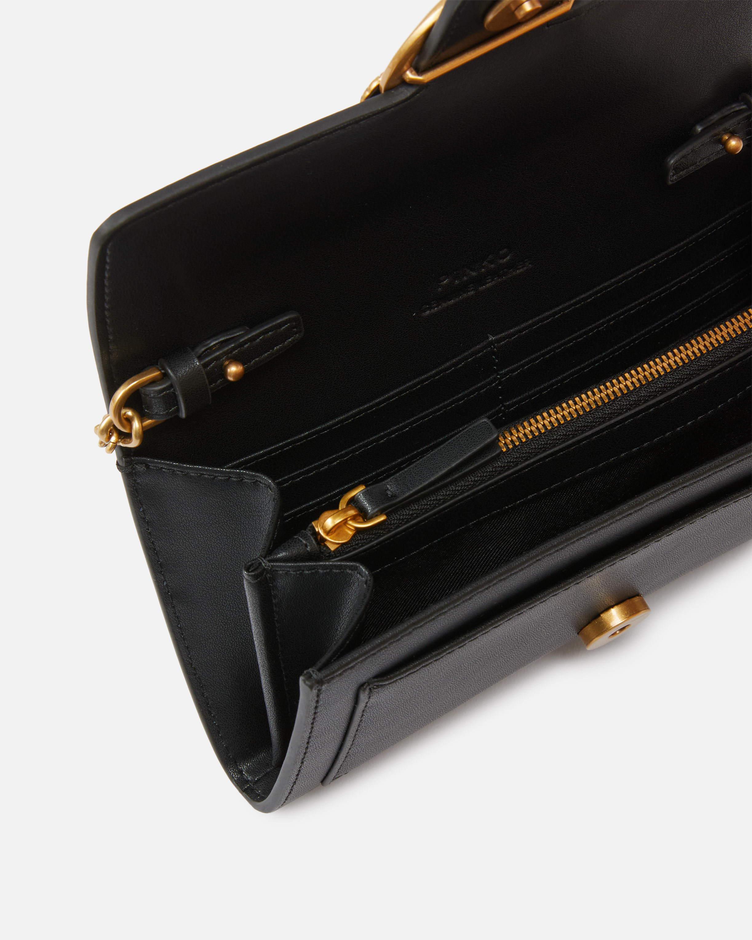 Pinko Love Bag One Wallet Simply In Black-antique Gold