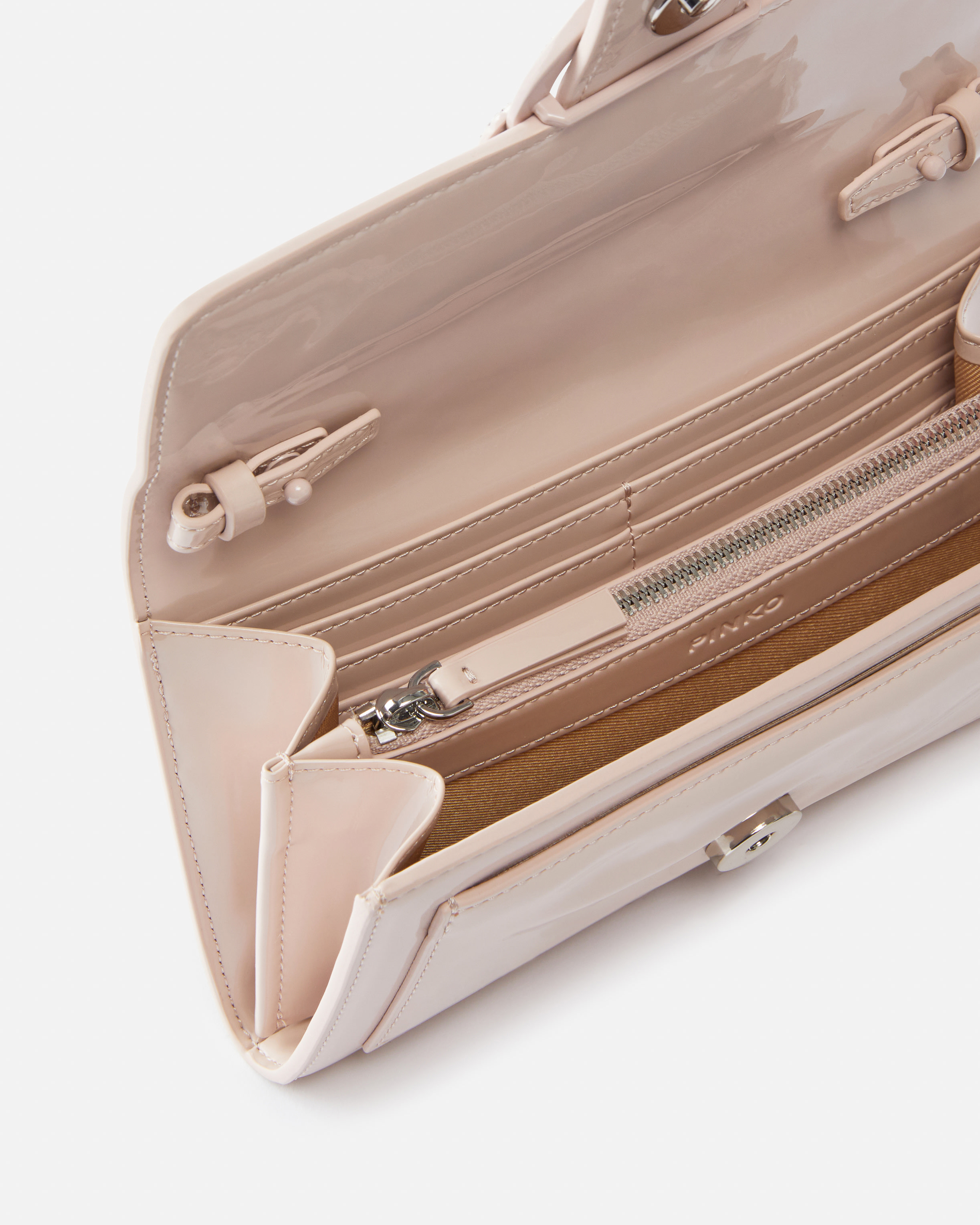 Patent leather bird buckle wallet with shoulder strap 3