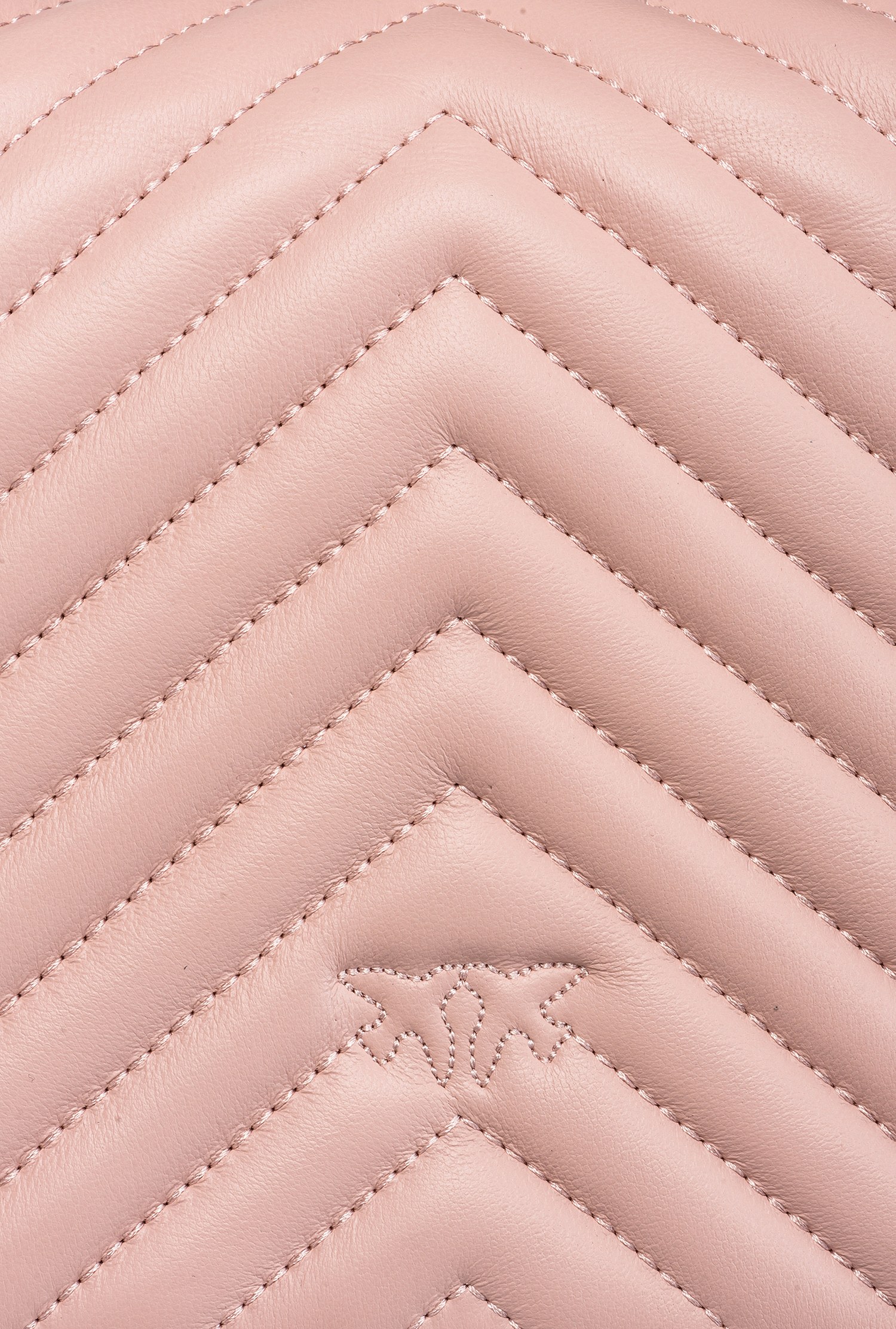 Pinko Classic Love Bag Click Chevron In Rose/rose Poudré-or Antique