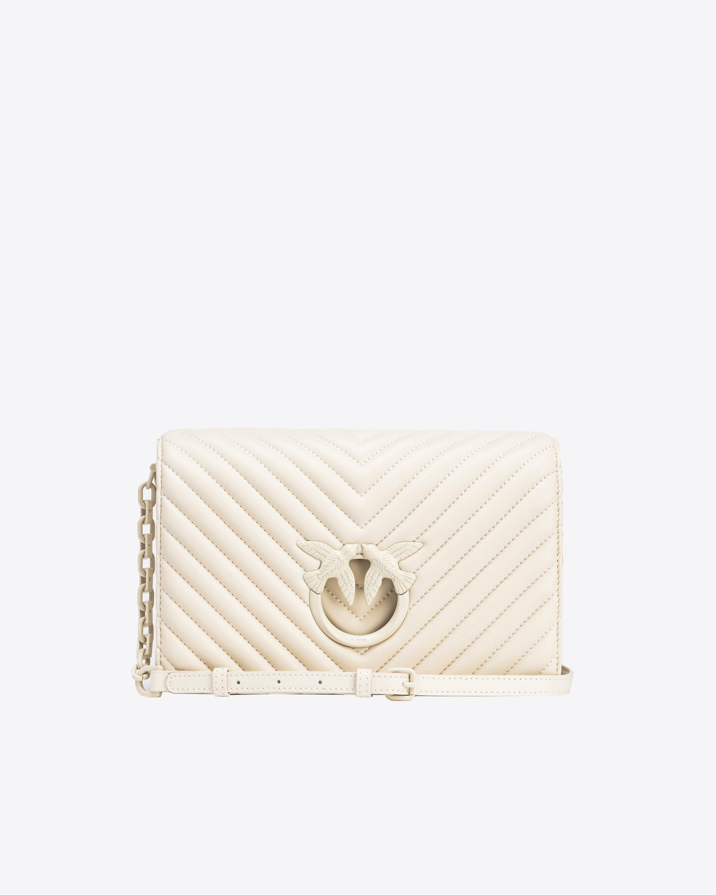 Shop Pinko Classic Love Bag Click Chevron Color Block In White + White-block Colour