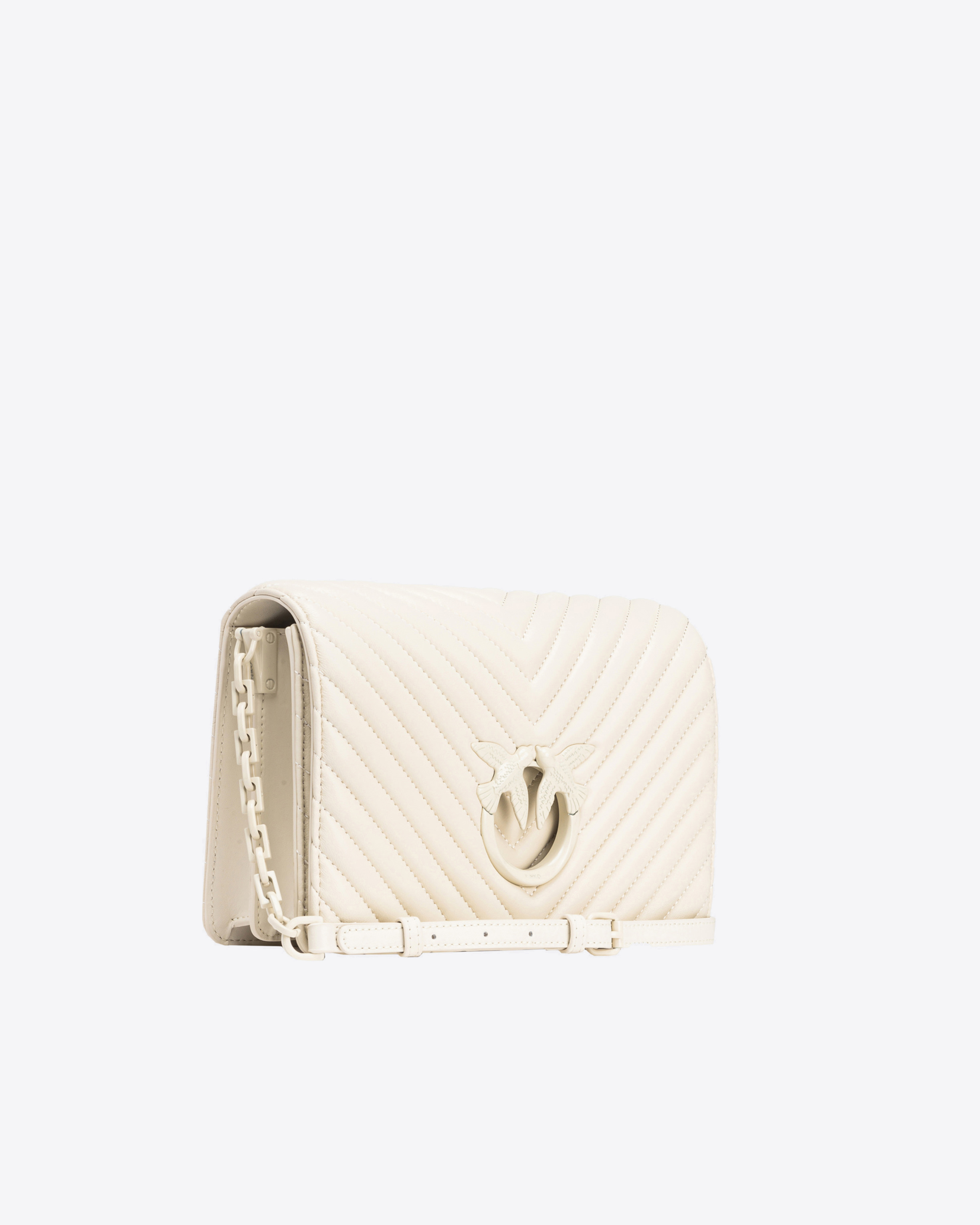 Shop Pinko Classic Love Bag Click Chevron Color Block In White + White-block Colour