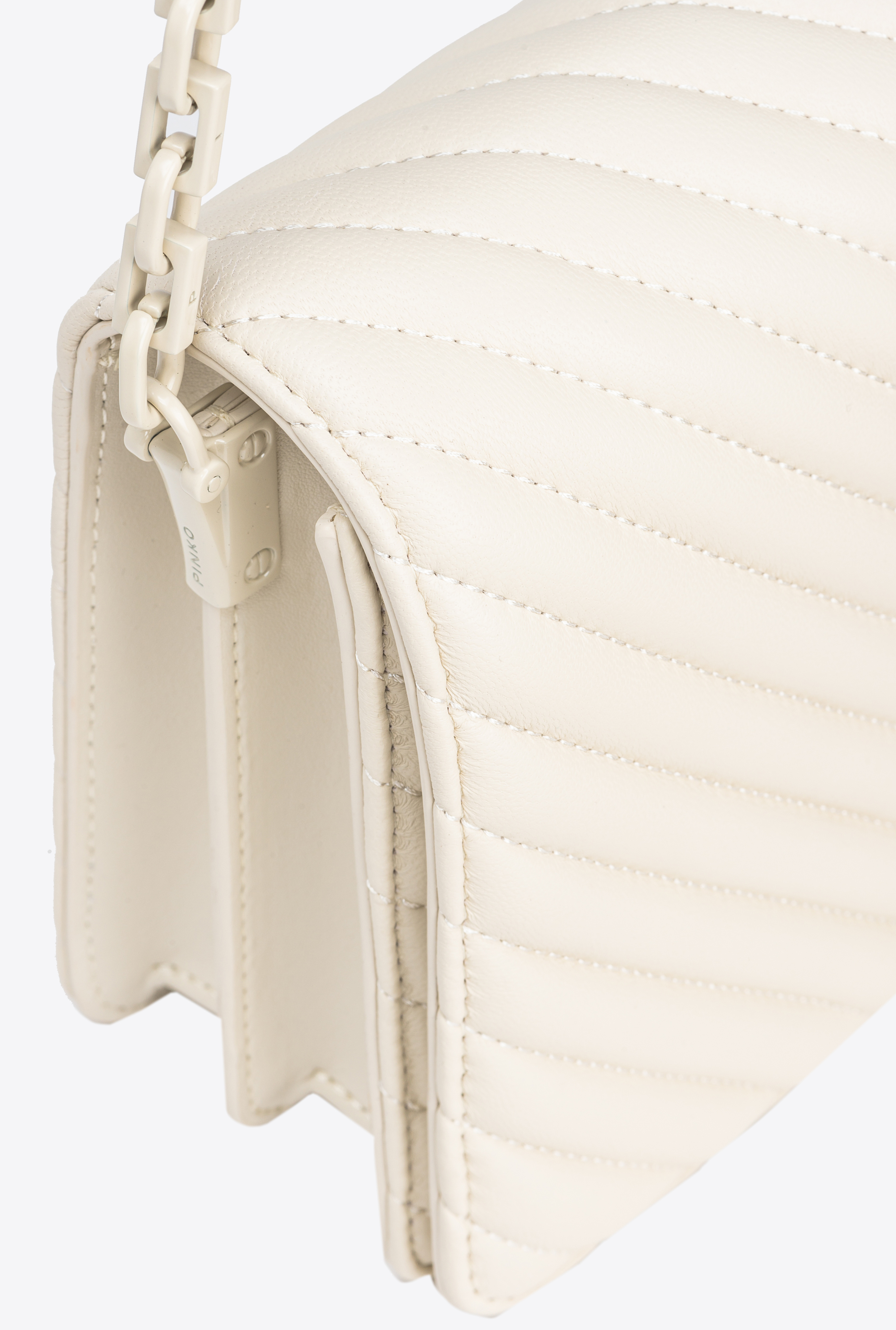 Shop Pinko Classic Love Bag Click Chevron Color Block In White + White-block Colour