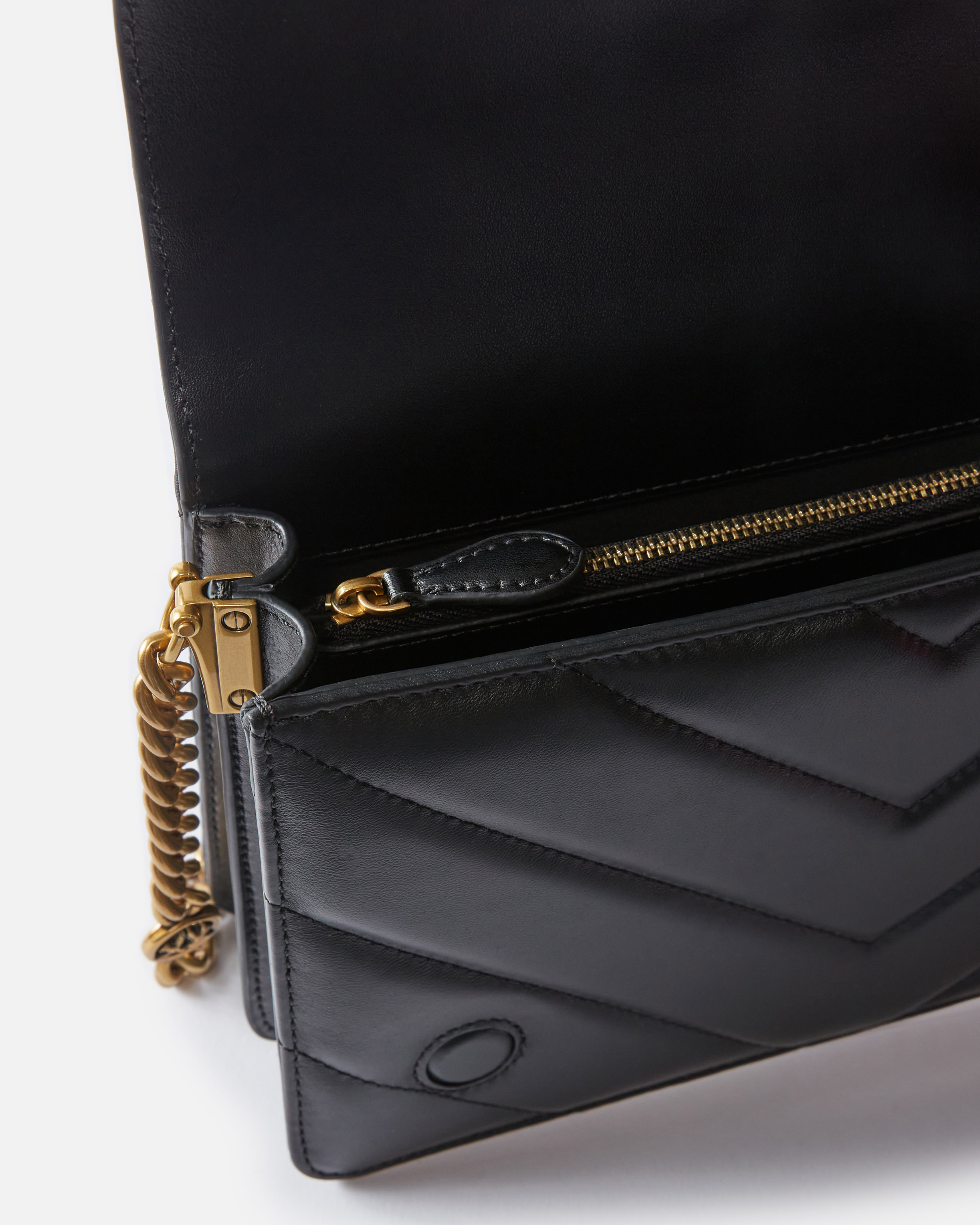 Pinko Love Quilted Crossbody Bag In Black-antique Gold