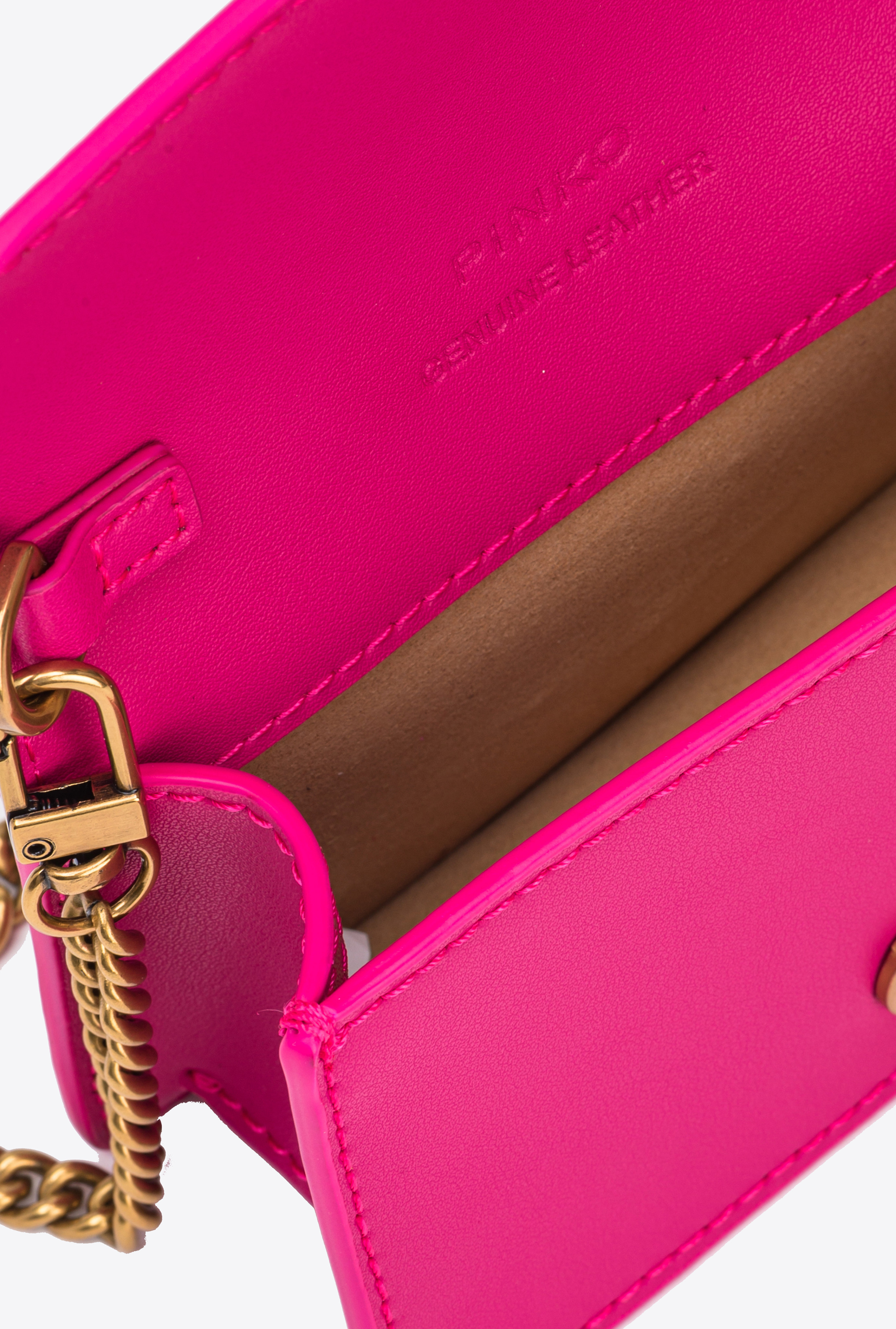 Pinko Micro Love Bag One Simply In  Pink-antique Gold