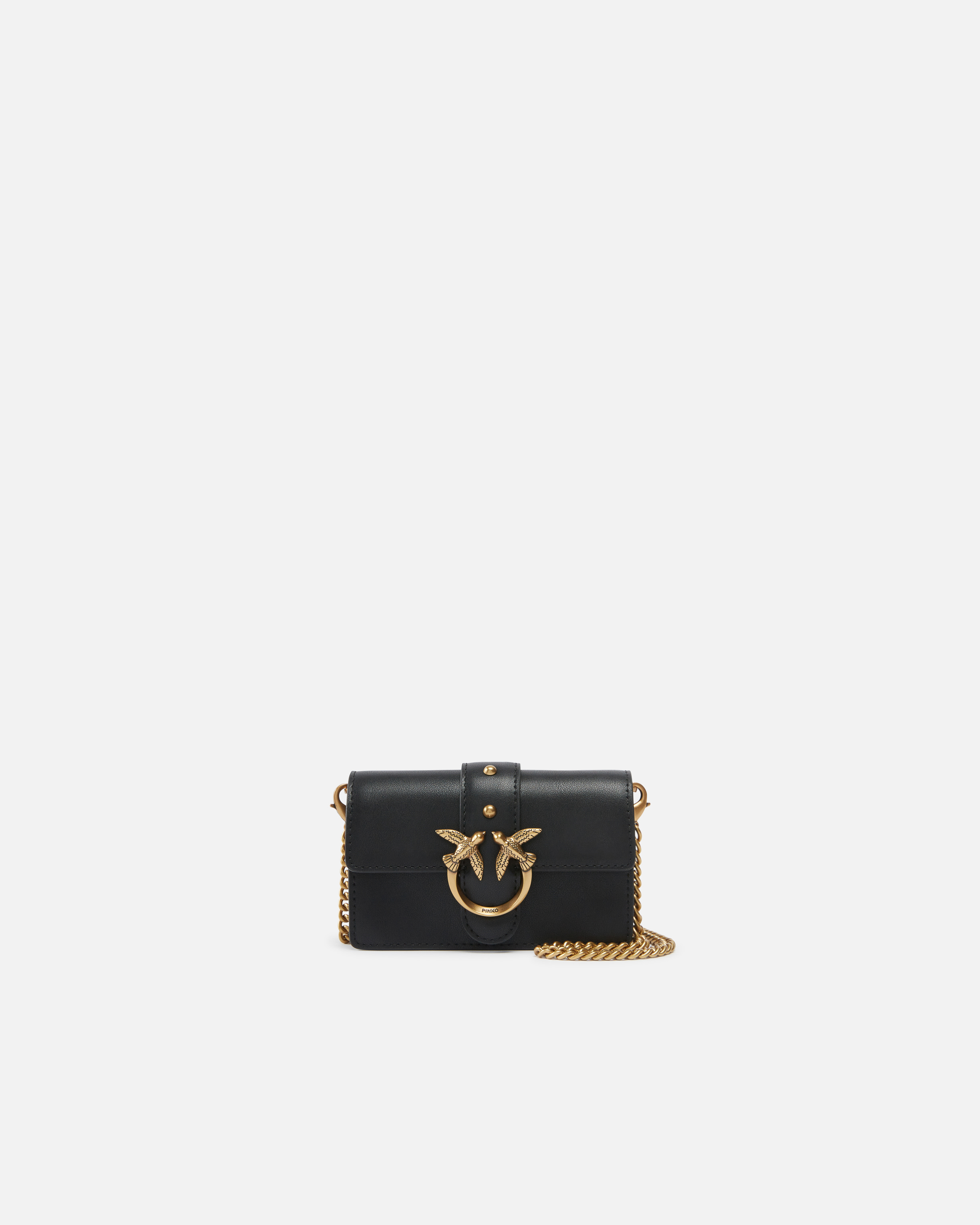 Pinko Love One Micro Leather Mini Bag - Black