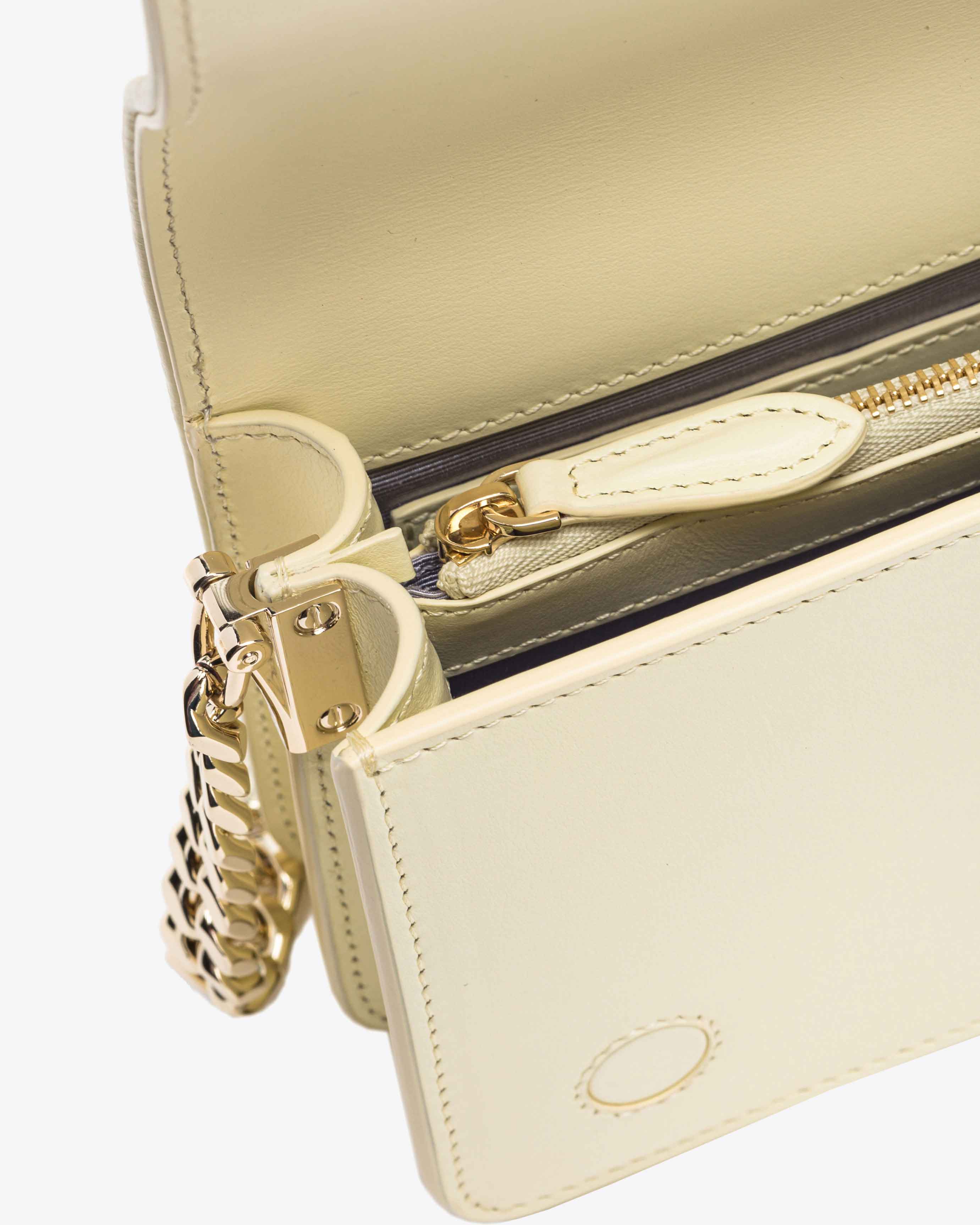 Pinko Galleria Full-rhinestone Mini Love Bag Click In Beige Safari-or Clair