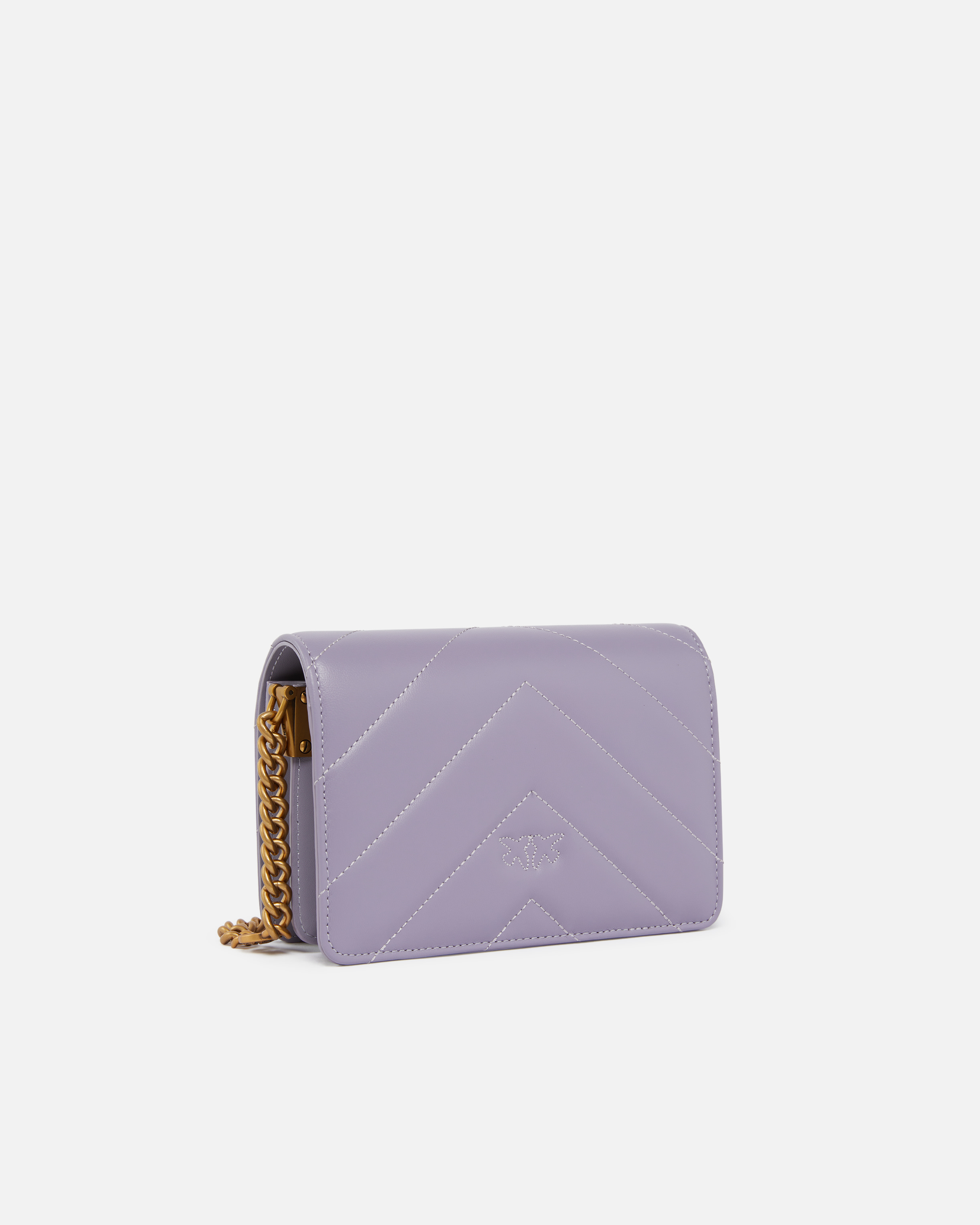 Pinko Mini Love Bag Click Big Chevron In Ash Purple-antique Gold