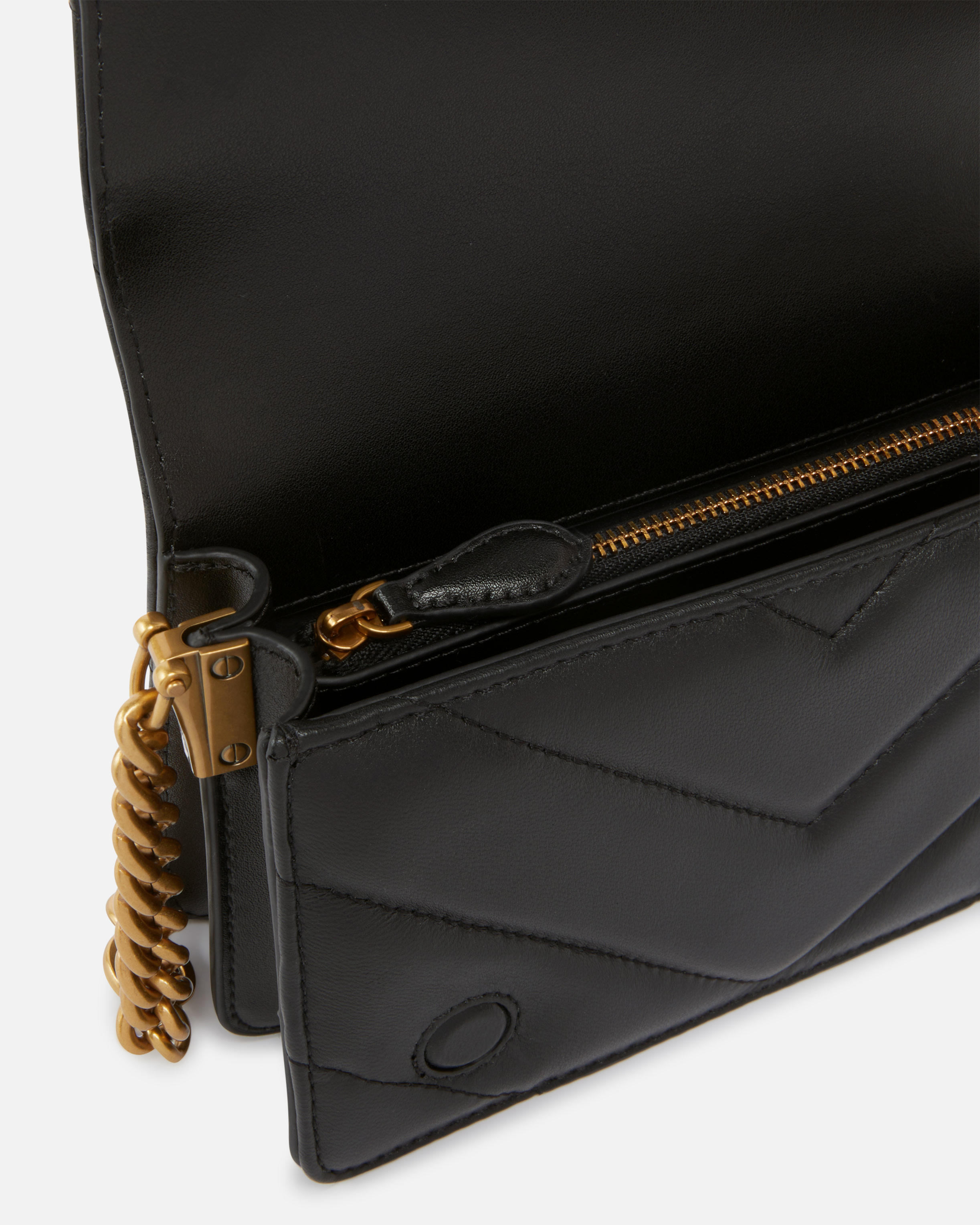 Pinko Petit Sac À Bandoulière Love Bag Click En Cuir Nappa À Maxi Chevrons In Black
