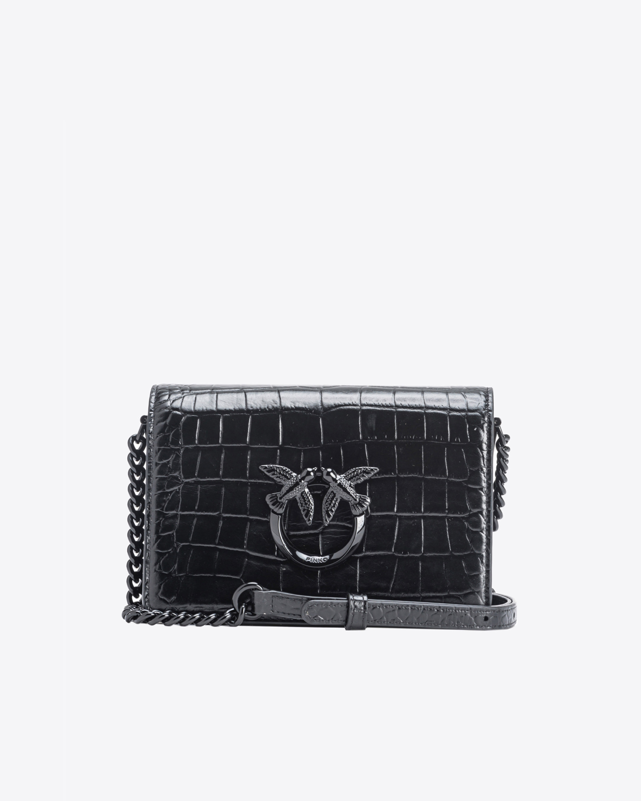 Pinko Mini Love Bag Click Kroko glänzend