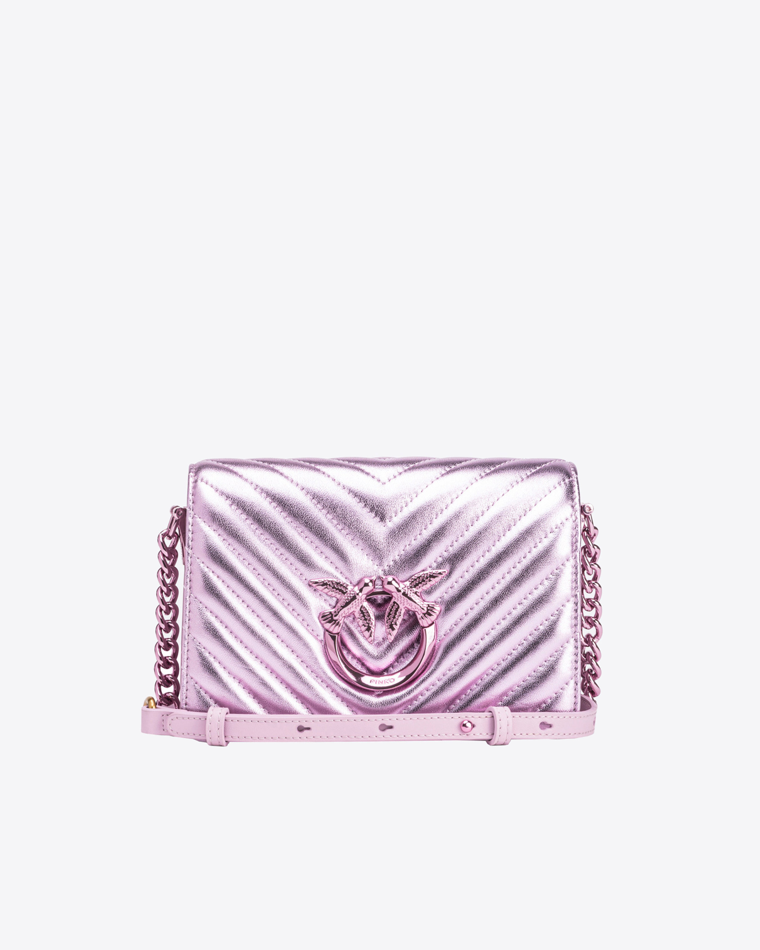 Pinko Mini Love Bag Click Metal Fischgrät