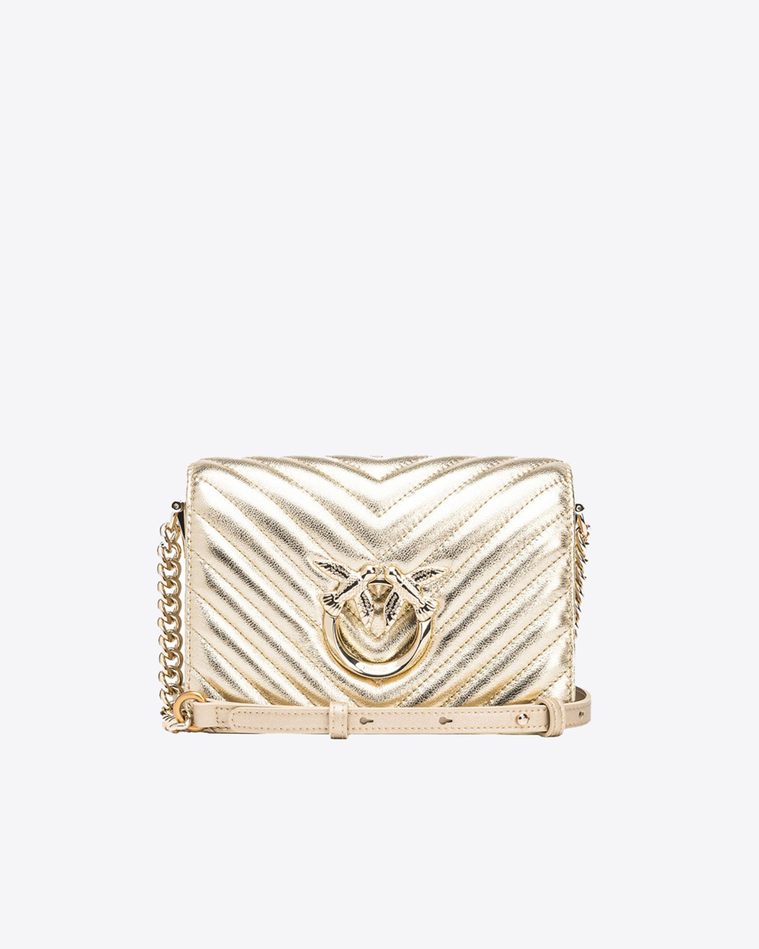 Pinko Mini Love Bag Click Metal Fischgrät