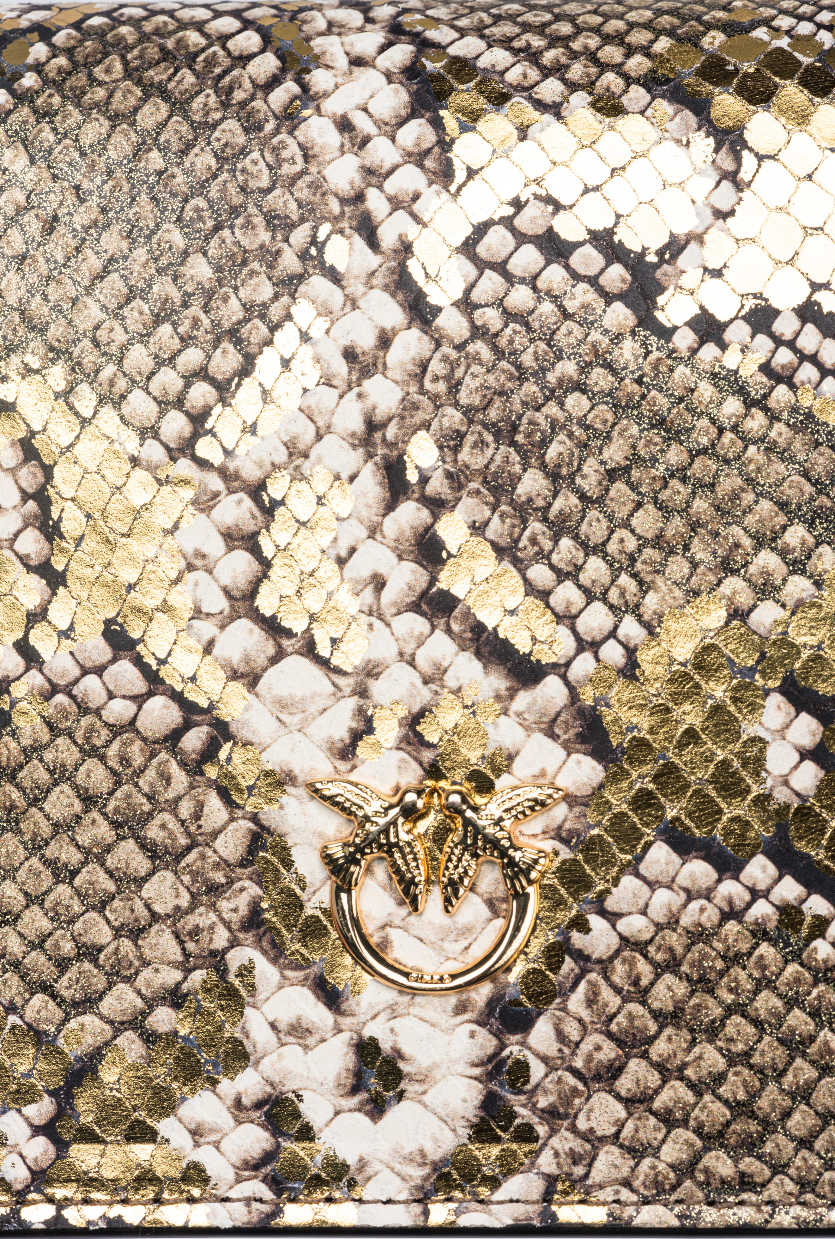 Pinko Galleria Mini Love Bag Click In Laminated Reptile Skin In Hi7y