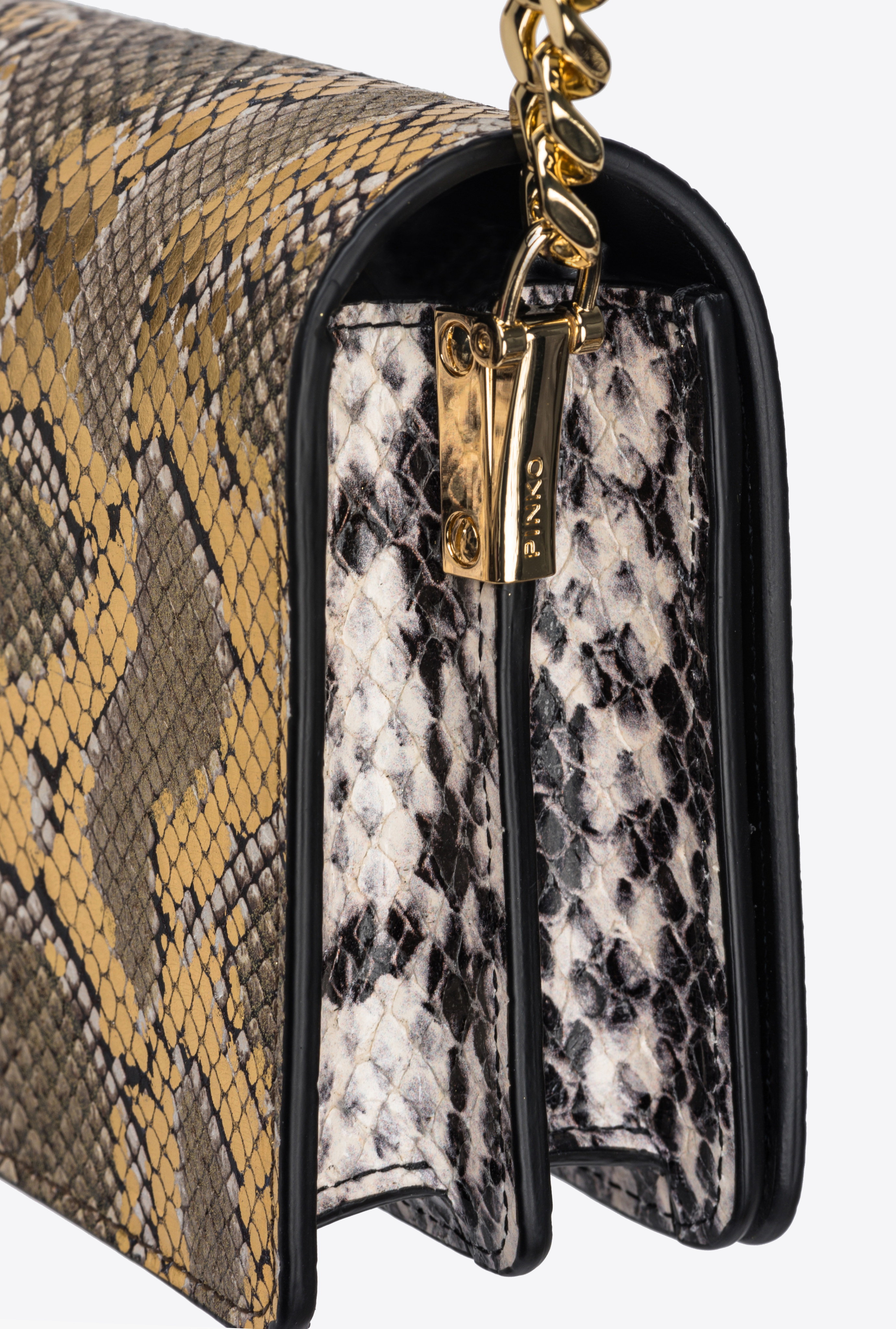 Pinko Galleria Mini Love Bag Click In Laminated Reptile Skin In Hi7y