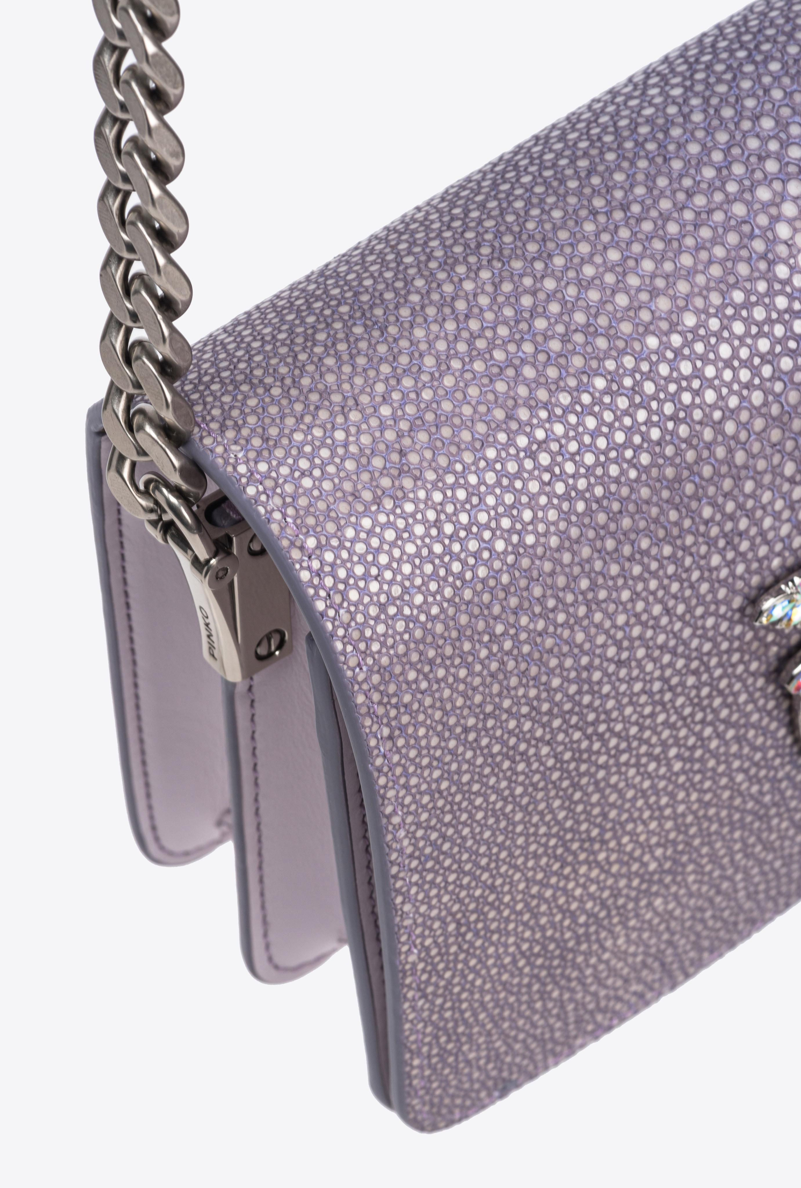 Pinko Mini Love Bag Click In Pink Breed  Galleria In Lilac-old Silver