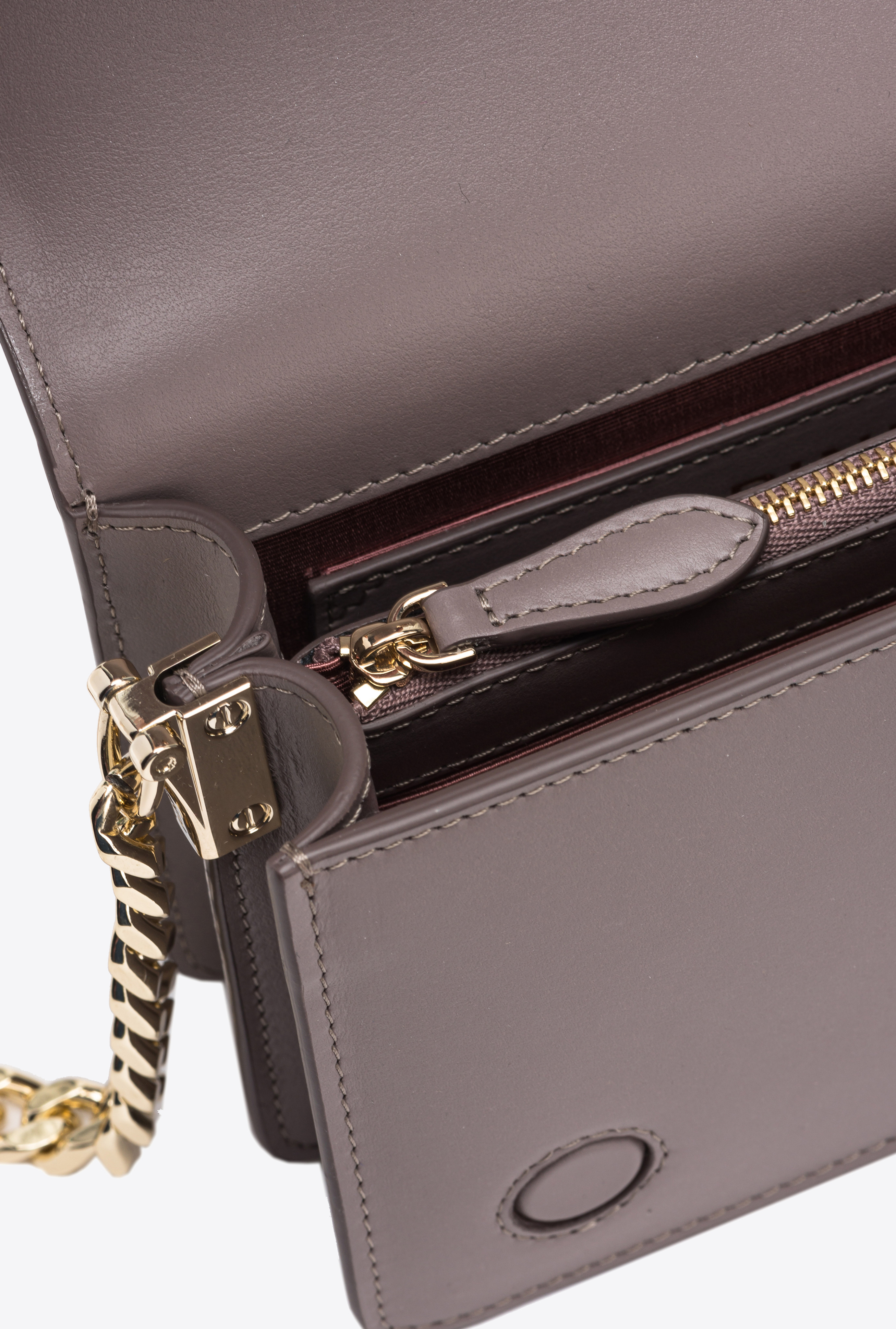 Pinko Galleria Mini Click Shoulder Bag In Glitter Reptile In Beige - Fer-or Clair
